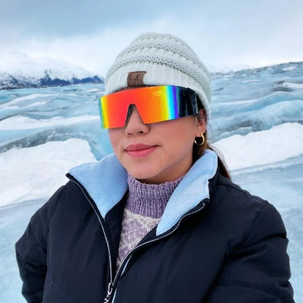 80s Retro Wrap Around One Piece Futuristic Sunglasses D305 sold by ZeroUV product image thumbnail 2