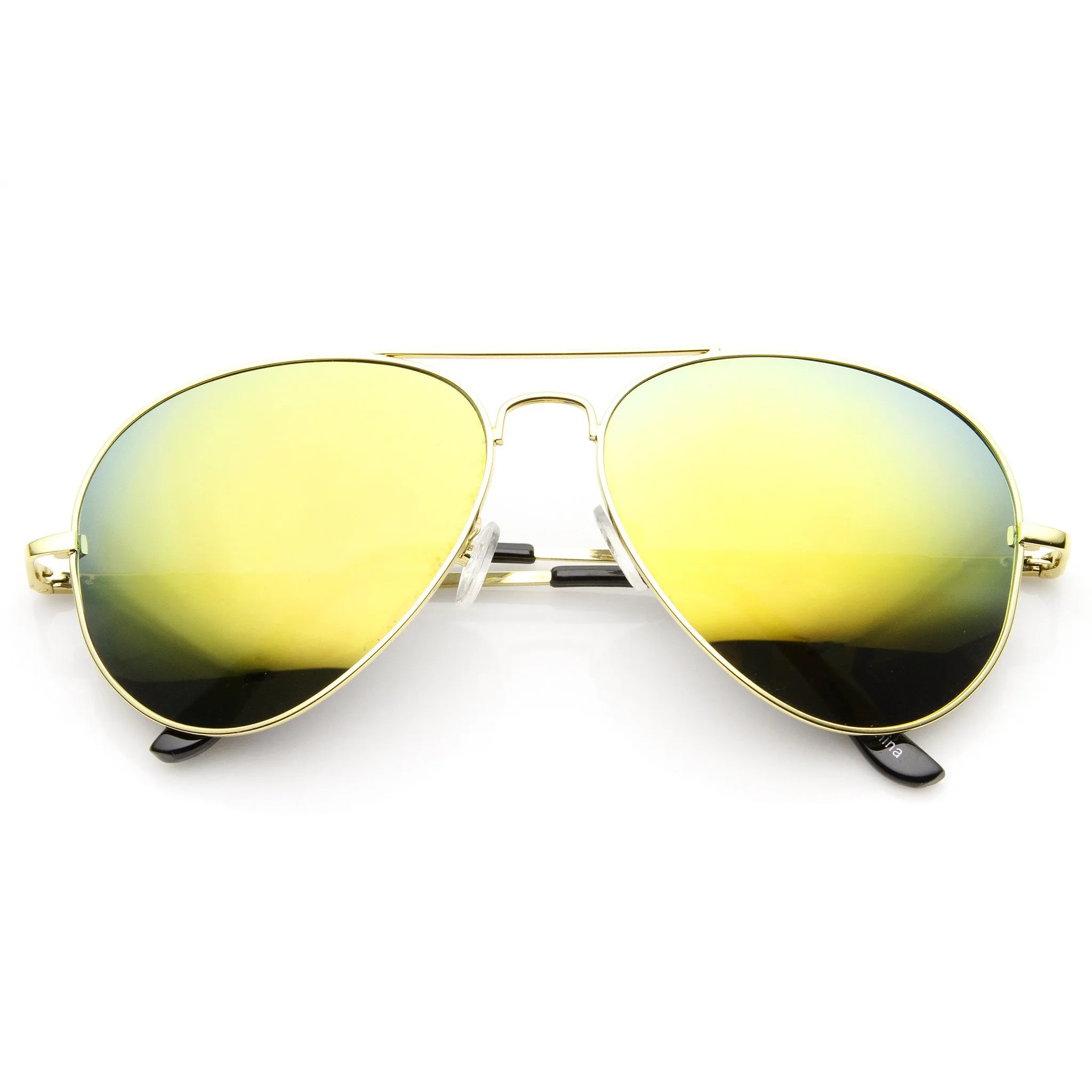 Gold Metal Frame With Flash Mirrored Lens Sunglasses sold by ZeroUV product image thumbnail 4