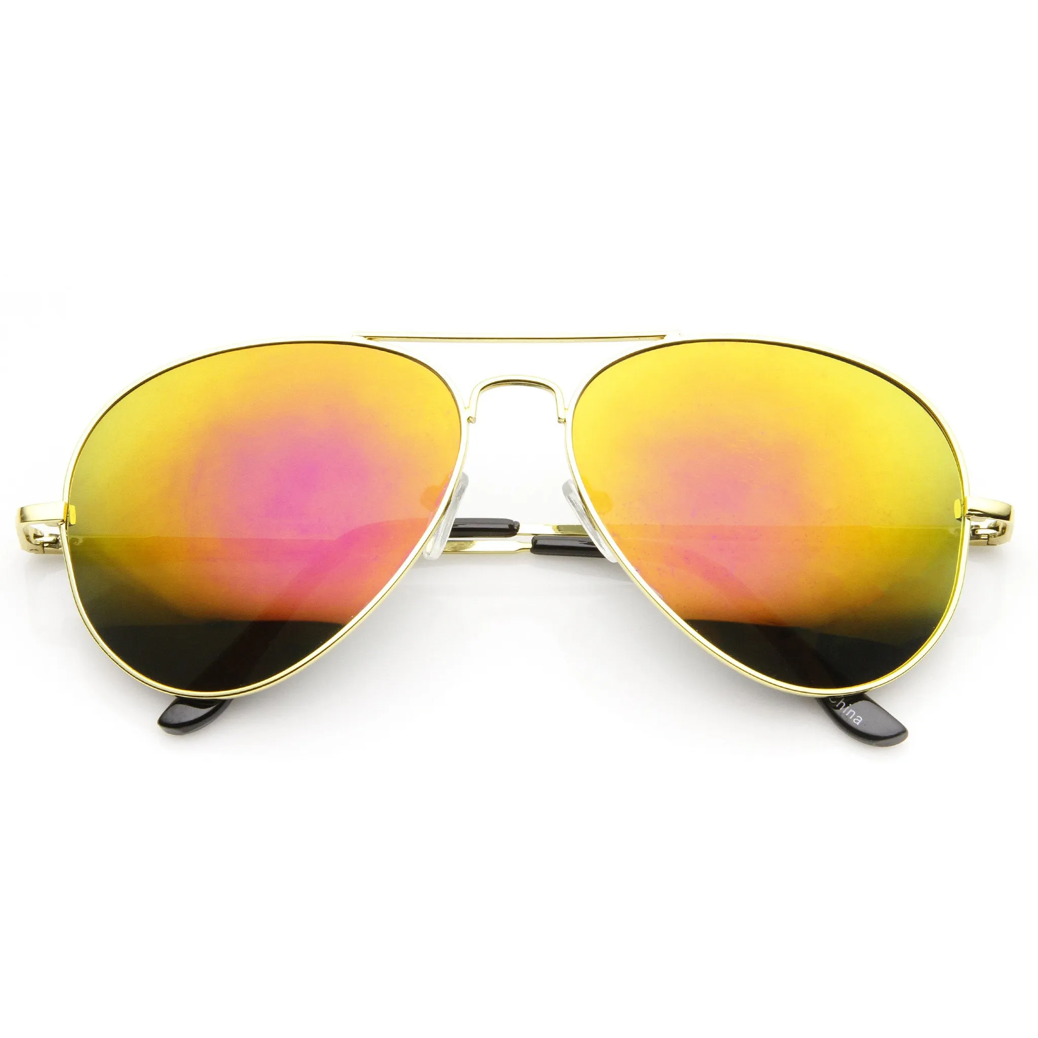 Gold Metal Frame With Flash Mirrored Lens Sunglasses sold by ZeroUV product image thumbnail 5