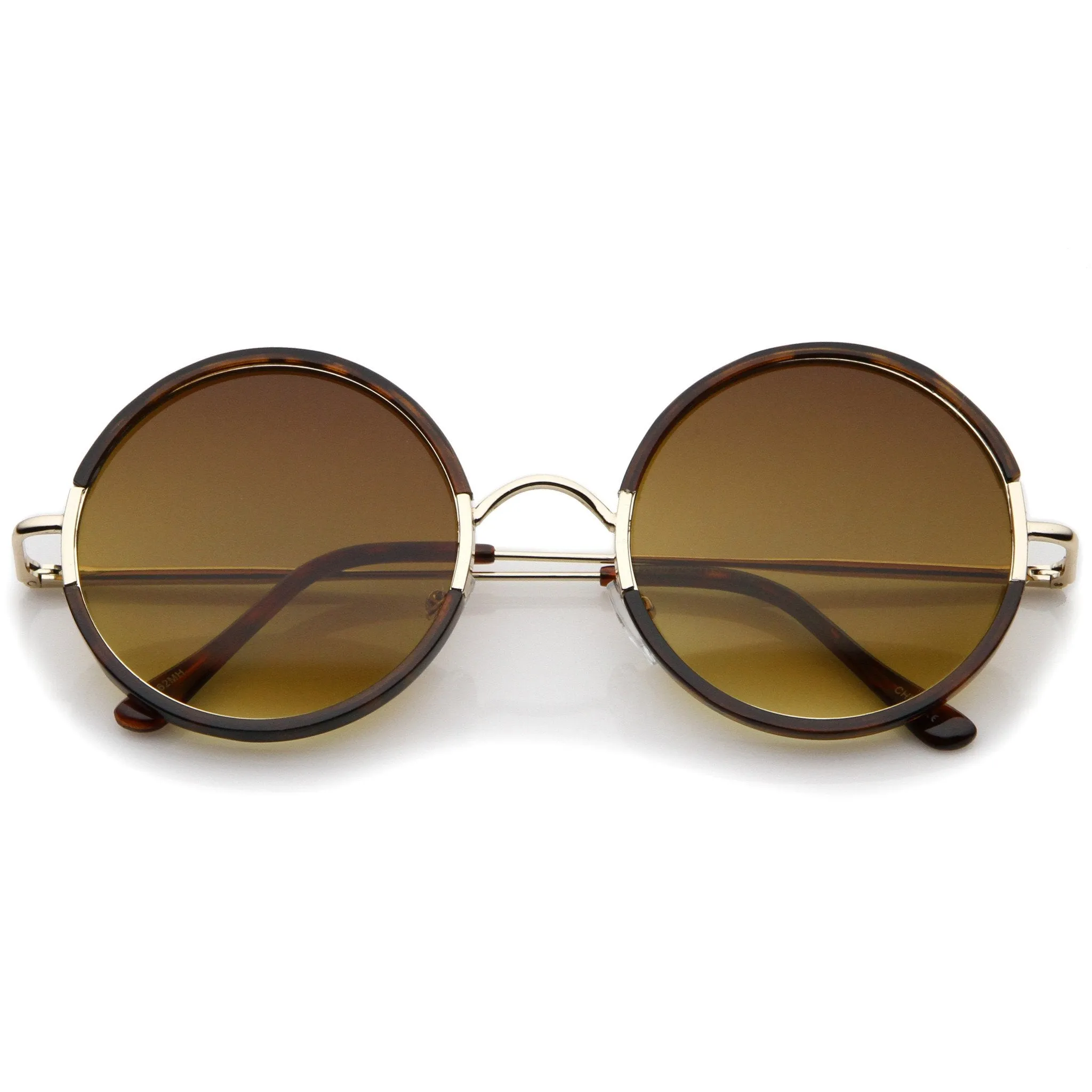 Retro Modern Round Slim Temple Sunglasses A727 sold by ZeroUV