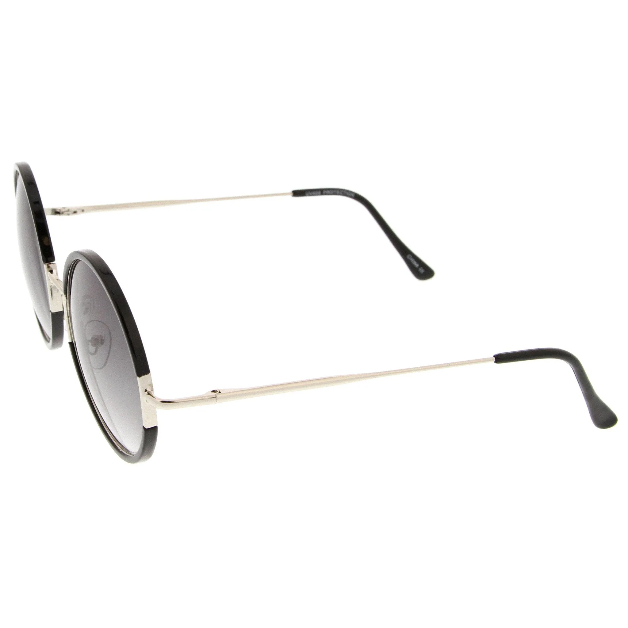 Retro Modern Round Slim Temple Sunglasses A727 sold by ZeroUV product image thumbnail 5