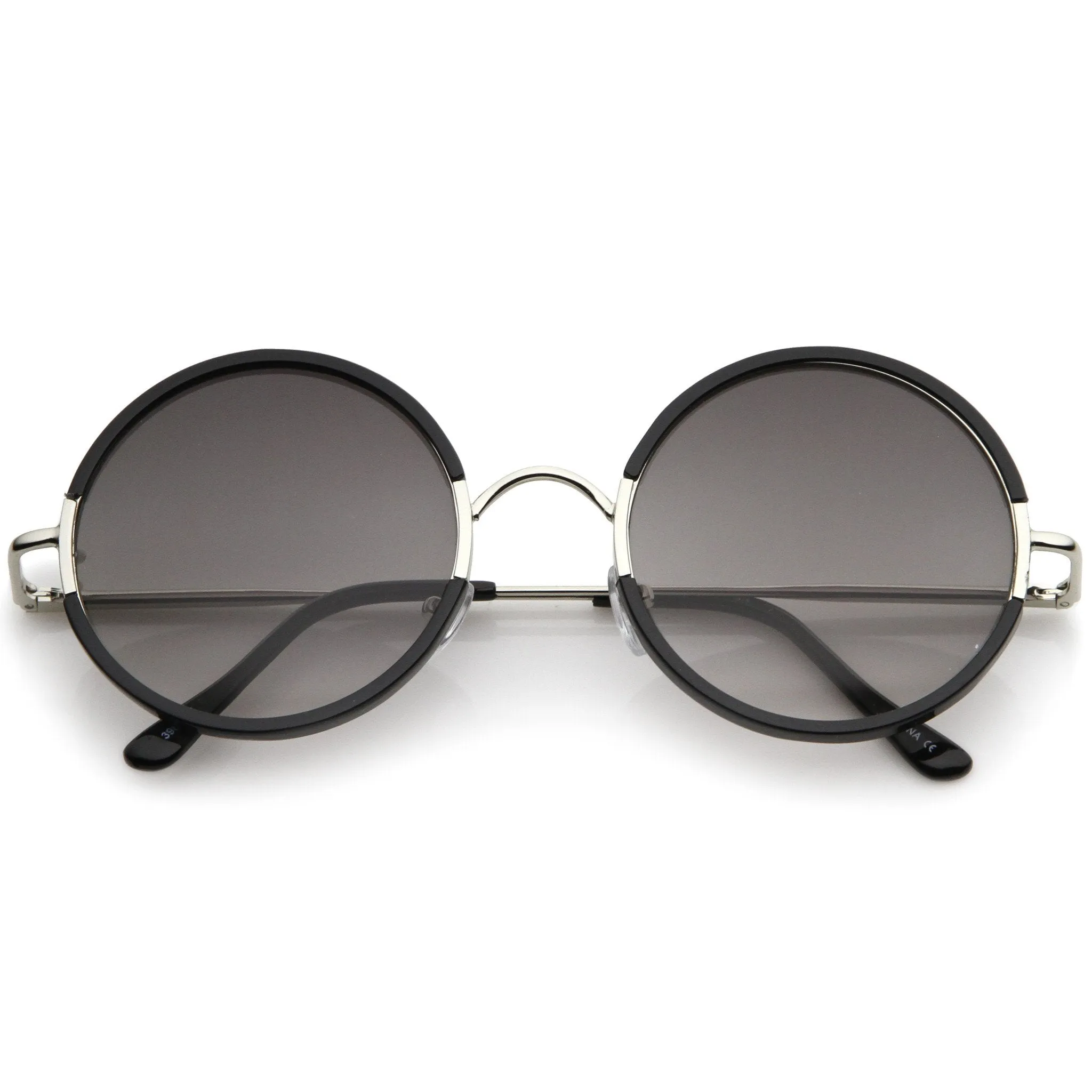 Retro Modern Round Slim Temple Sunglasses A727 sold by ZeroUV product image thumbnail 3