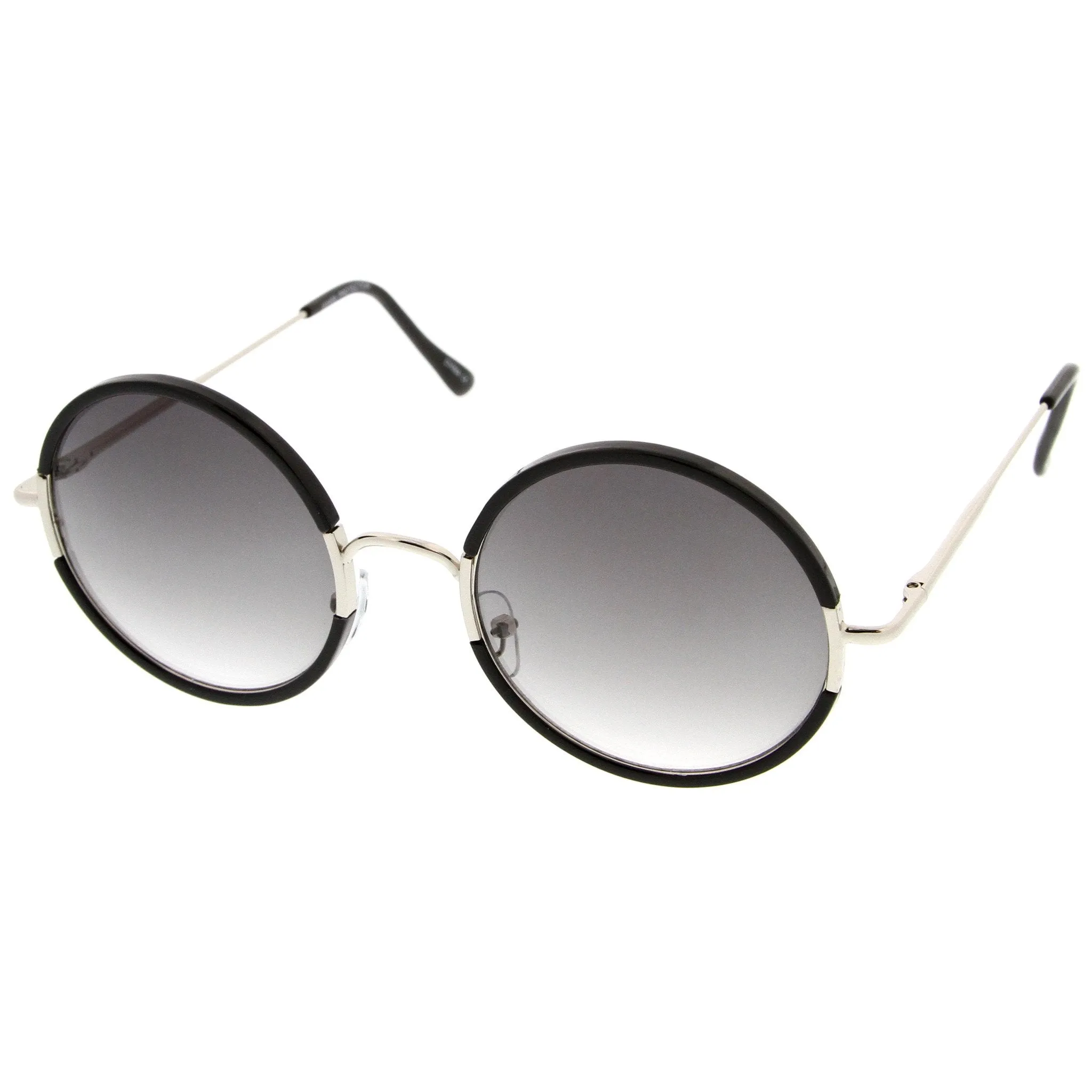 Retro Modern Round Slim Temple Sunglasses A727 sold by ZeroUV product image thumbnail 4