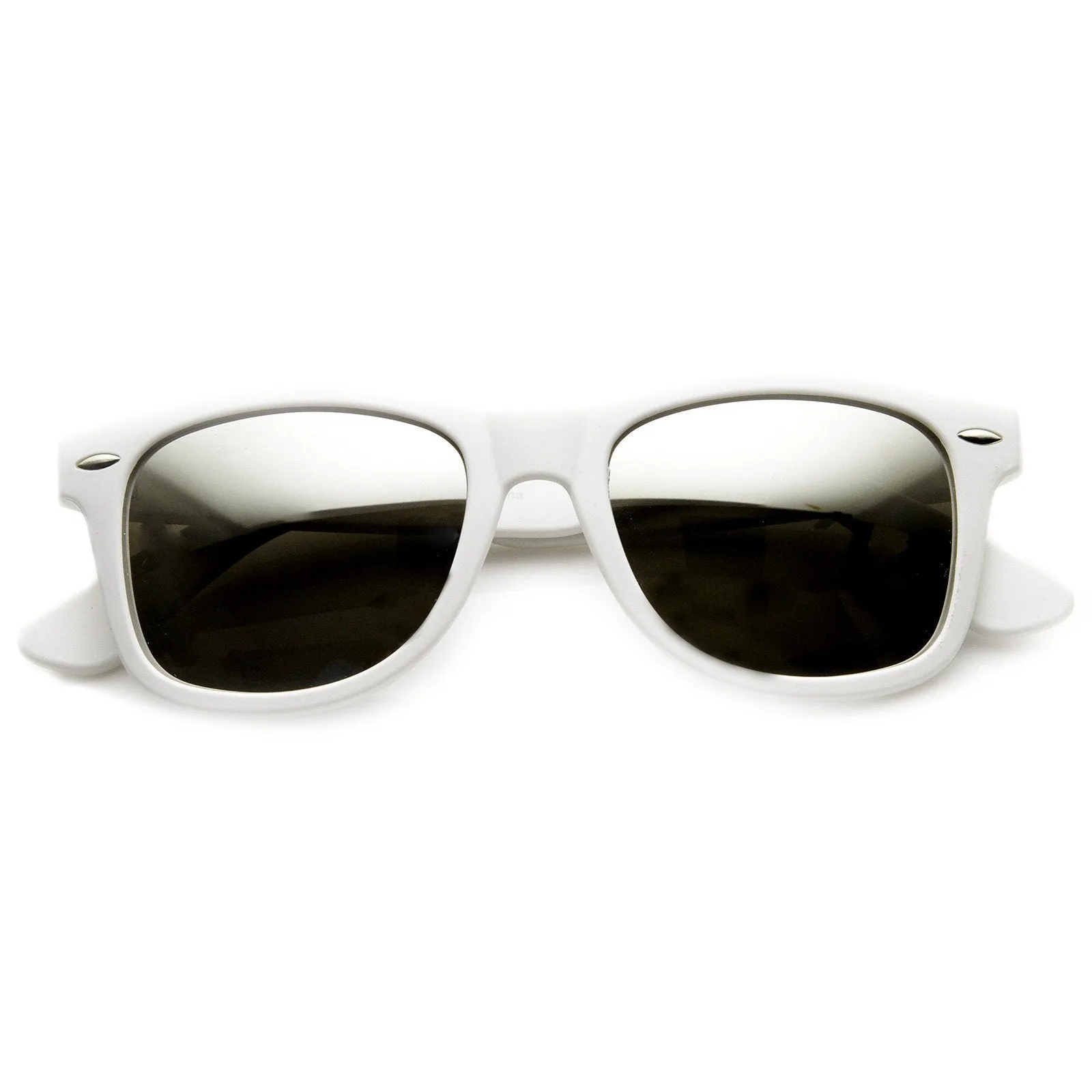 Retro Soft Rubber Intense Mirrored Lens Horned Rim Sunglasses 9101 sold by ZeroUV product image thumbnail 4