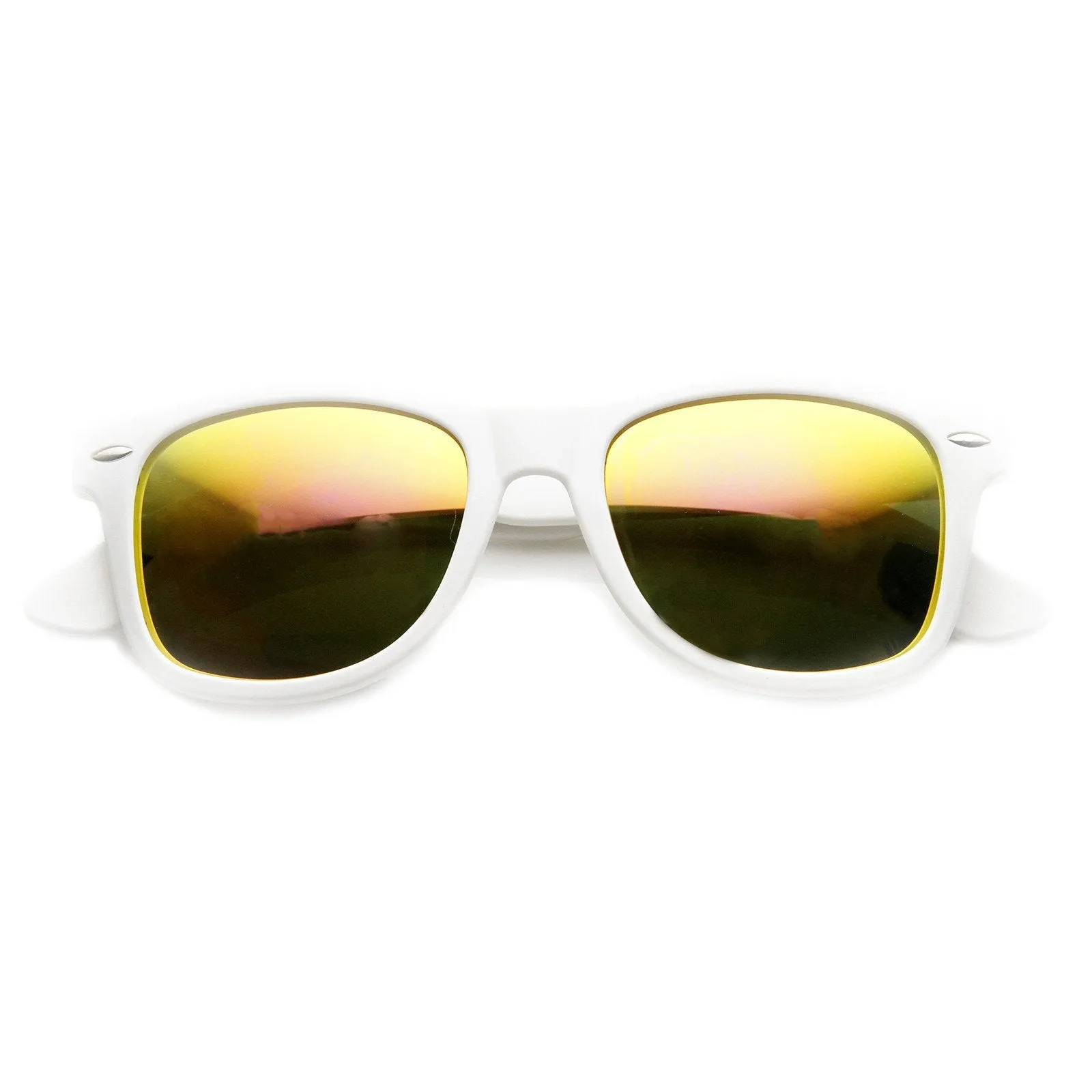 Retro Soft Rubber Intense Mirrored Lens Horned Rim Sunglasses 9101 sold by ZeroUV product image thumbnail 5