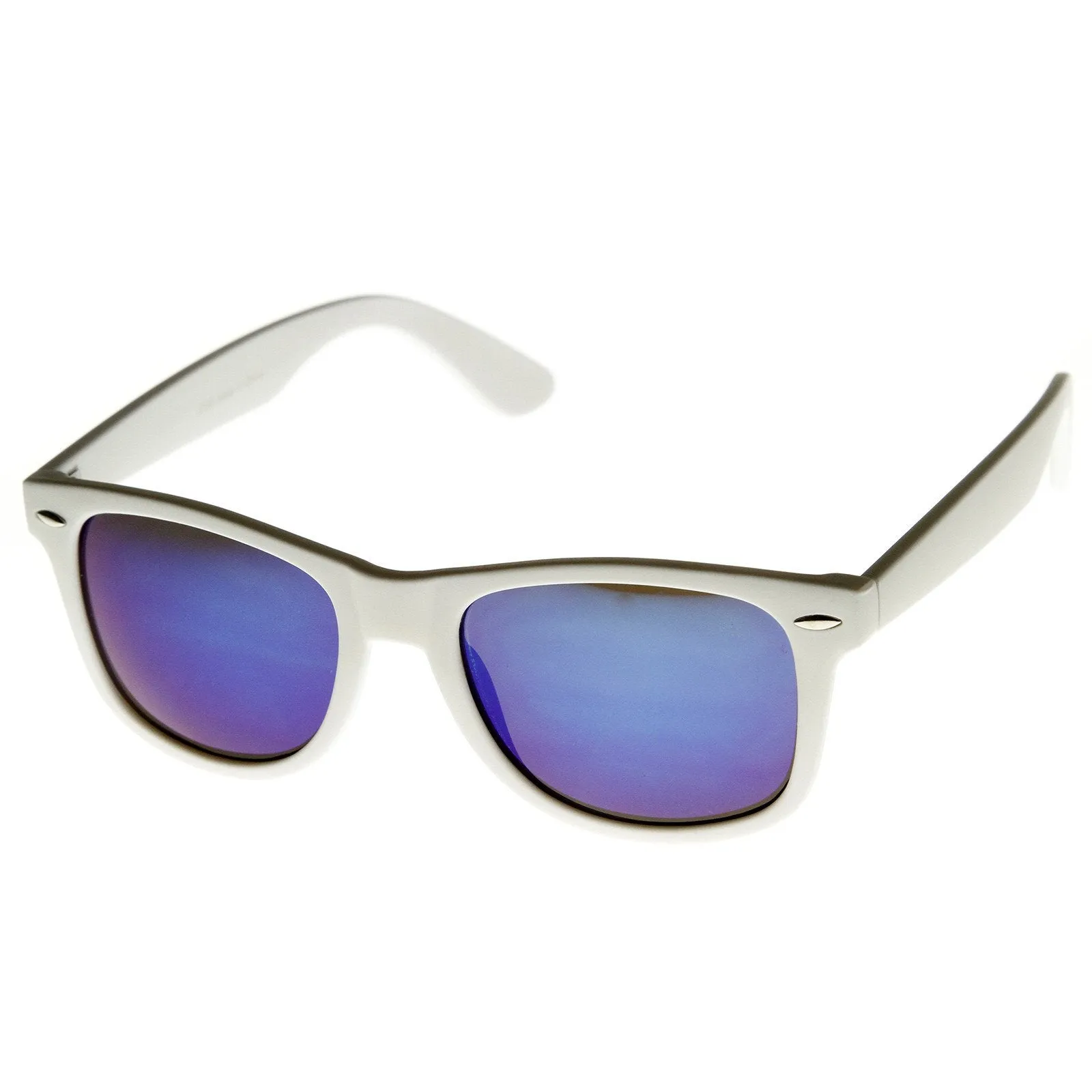 Retro Soft Rubber Intense Mirrored Lens Horned Rim Sunglasses 9101 sold by ZeroUV product image thumbnail 2