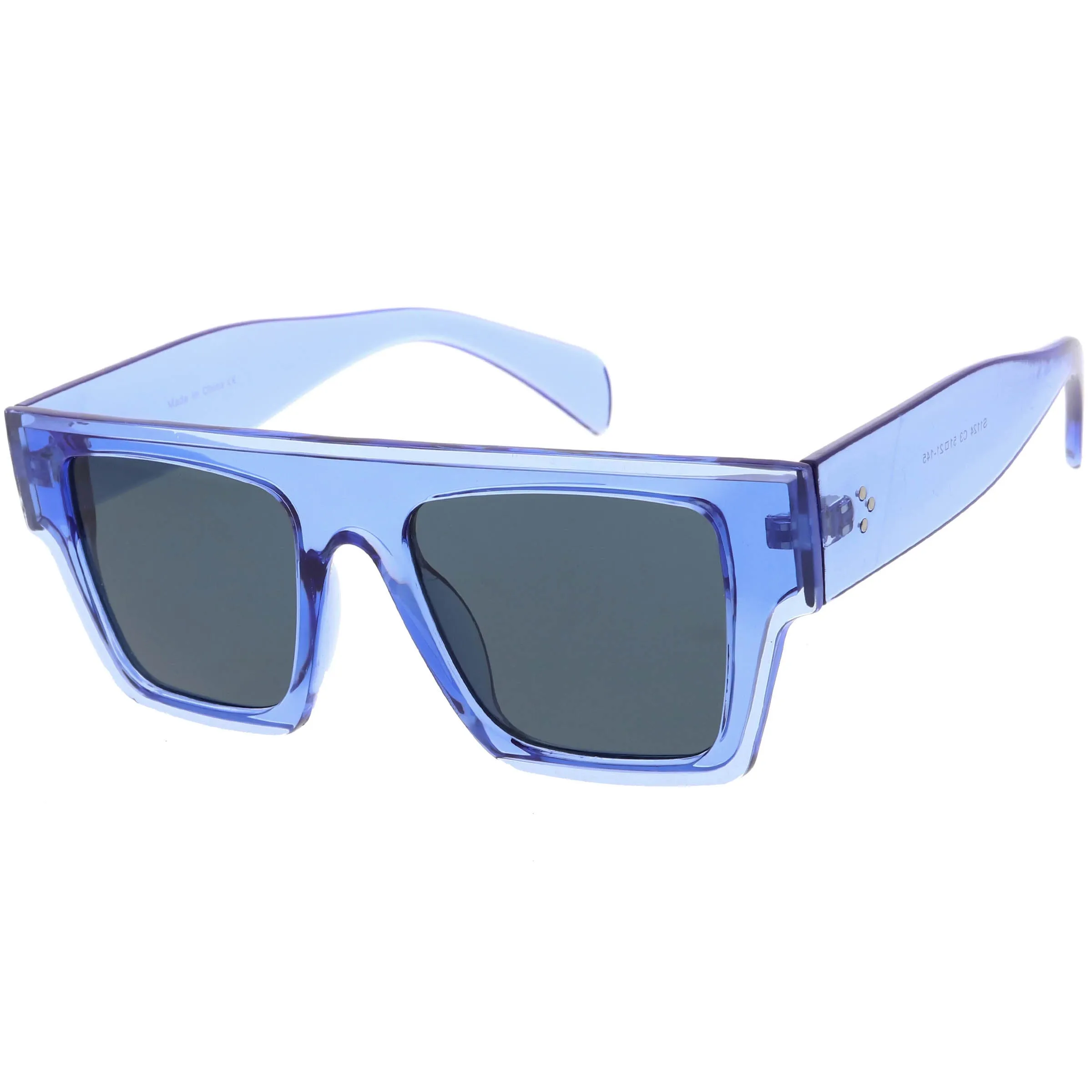 Colorful Translucent Frame Flat Top Retro Rectangle Sunglasses C964 sold by ZeroUV product image thumbnail 2