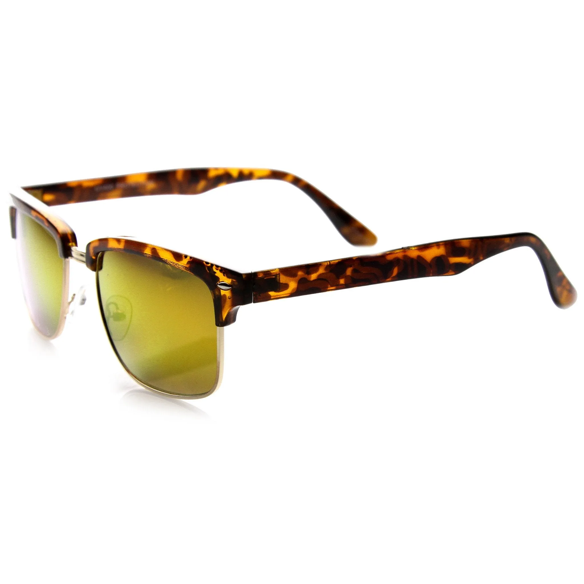 Retro Half Frame Horned Rim Mirror Lens Sunglasses 9741 sold by ZeroUV product image thumbnail 3