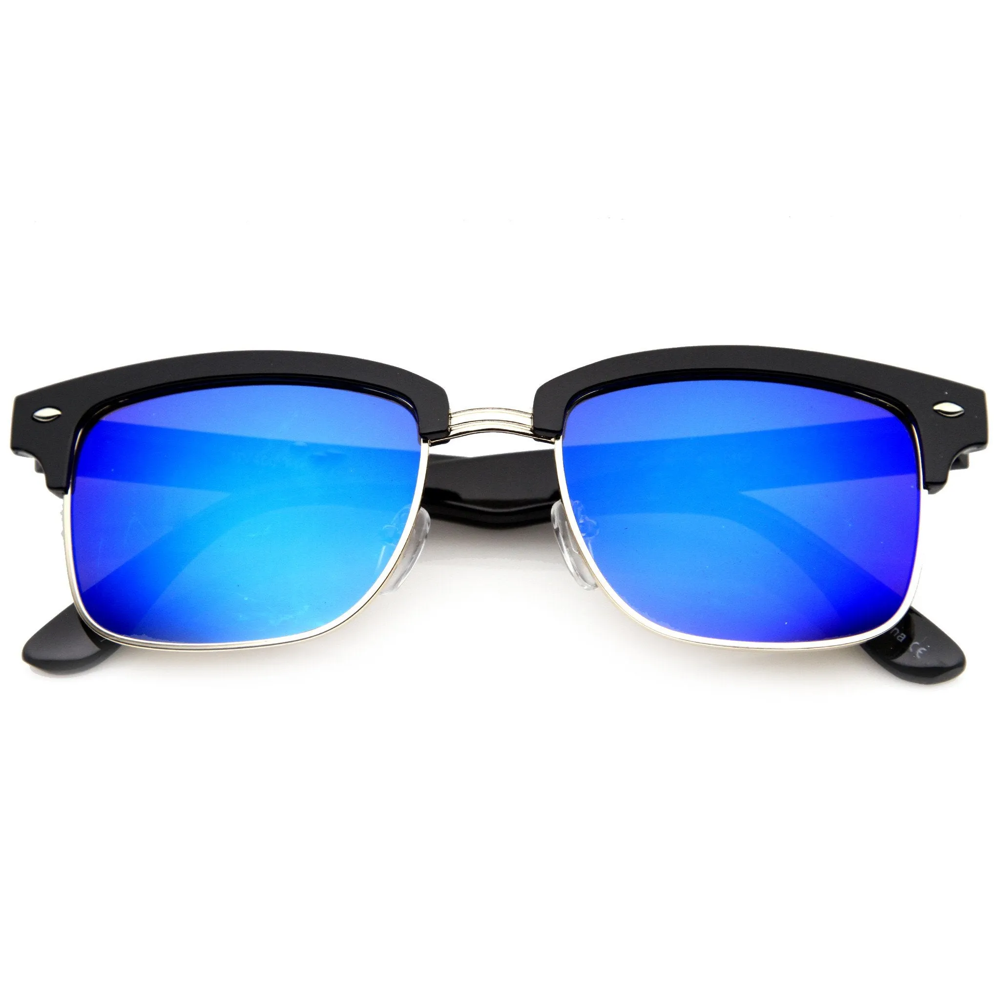 Retro Half Frame Horned Rim Mirror Lens Sunglasses 9741 sold by ZeroUV product image thumbnail 5