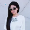 Trendy Full Metal Half Frame Cat Eye Round Sunglasses sold by ZeroUV