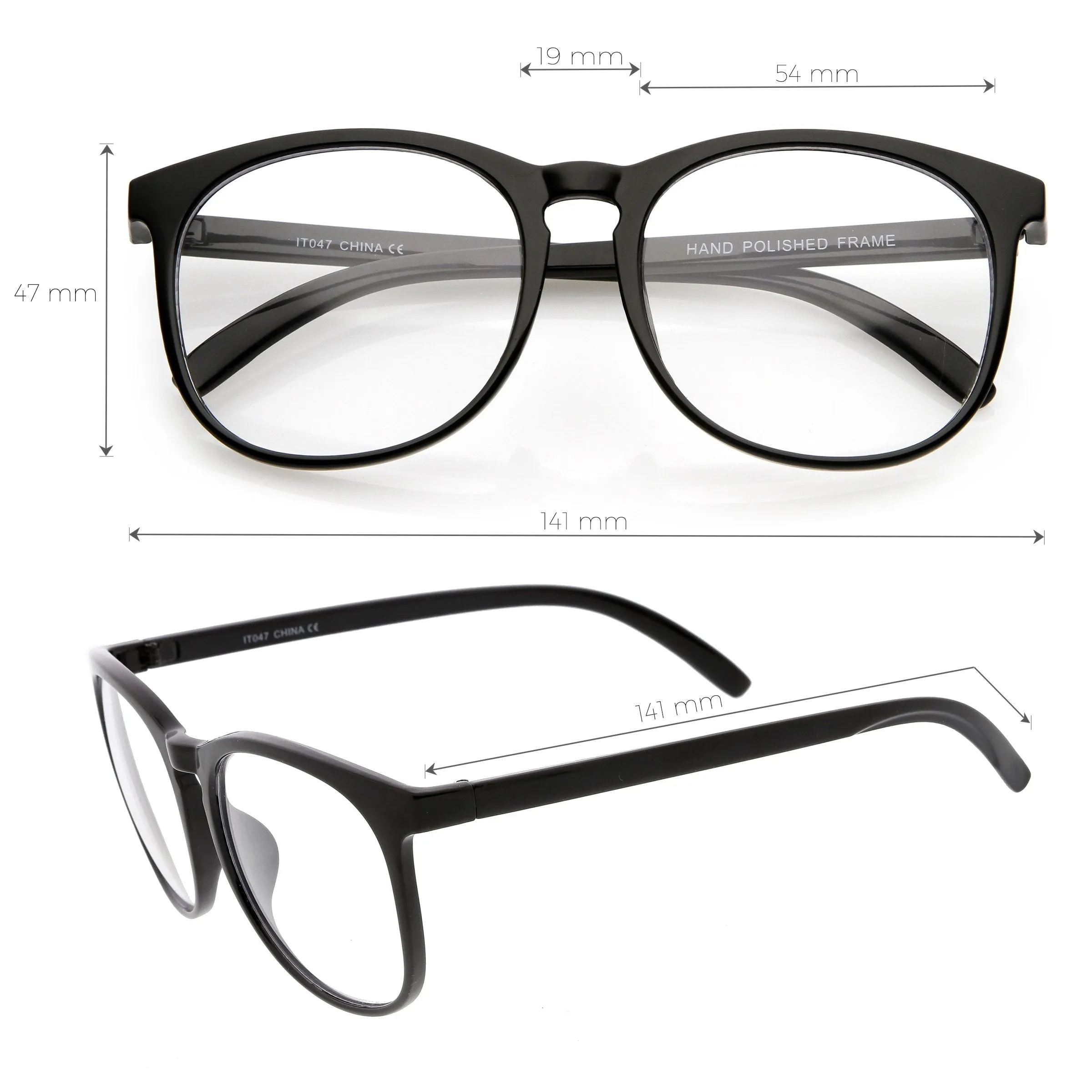 Classic Retro Dapper Round P3 Clear Lens Glasses C877 sold by ZeroUV product image thumbnail 5