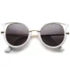 Women's Temple Cut Out Round Cat Eye Sunglasses A058 sold by ZeroUV