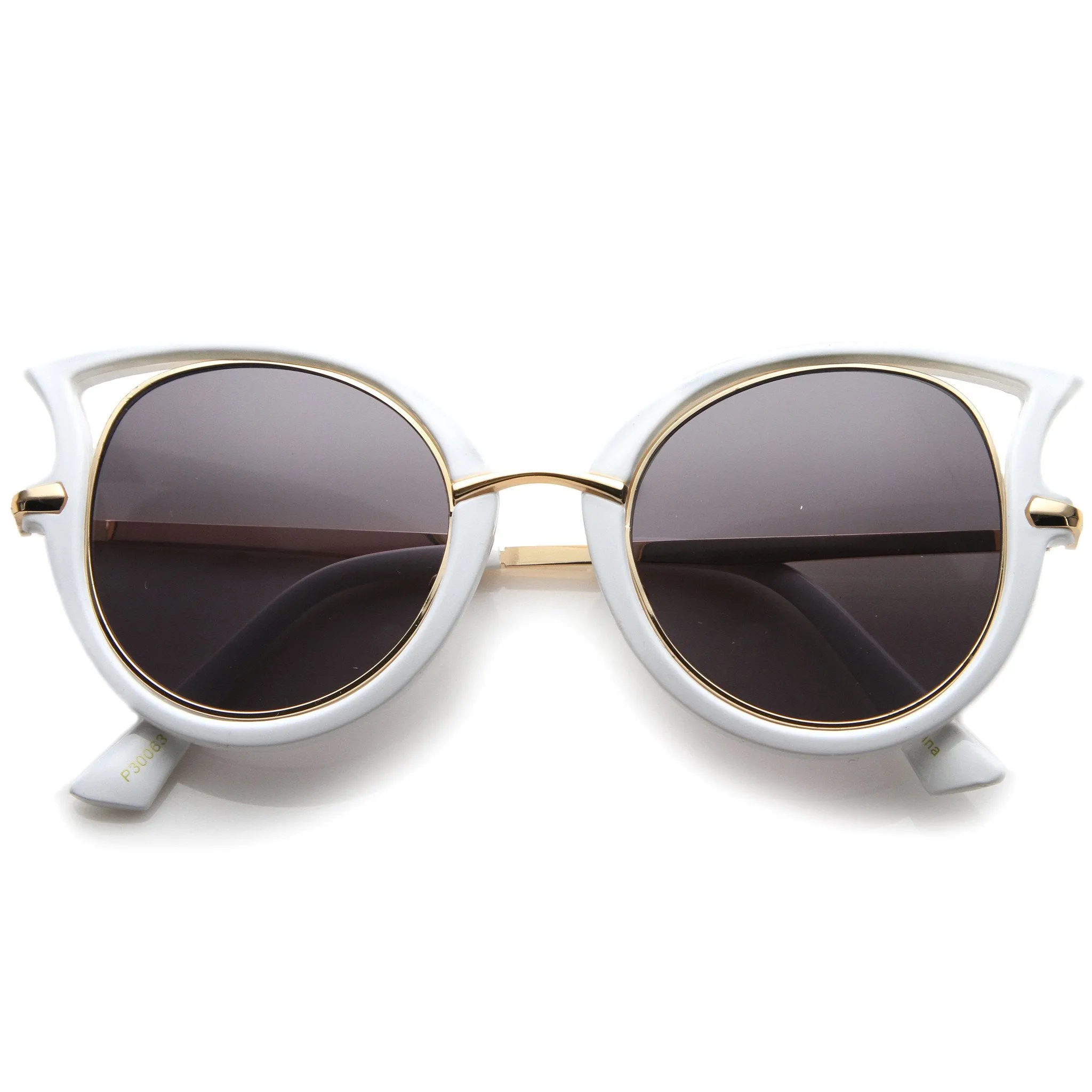 Women's Temple Cut Out Round Cat Eye Sunglasses A058 sold by ZeroUV product image thumbnail 3