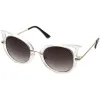 Women's Temple Cut Out Round Cat Eye Sunglasses A058 sold by ZeroUV