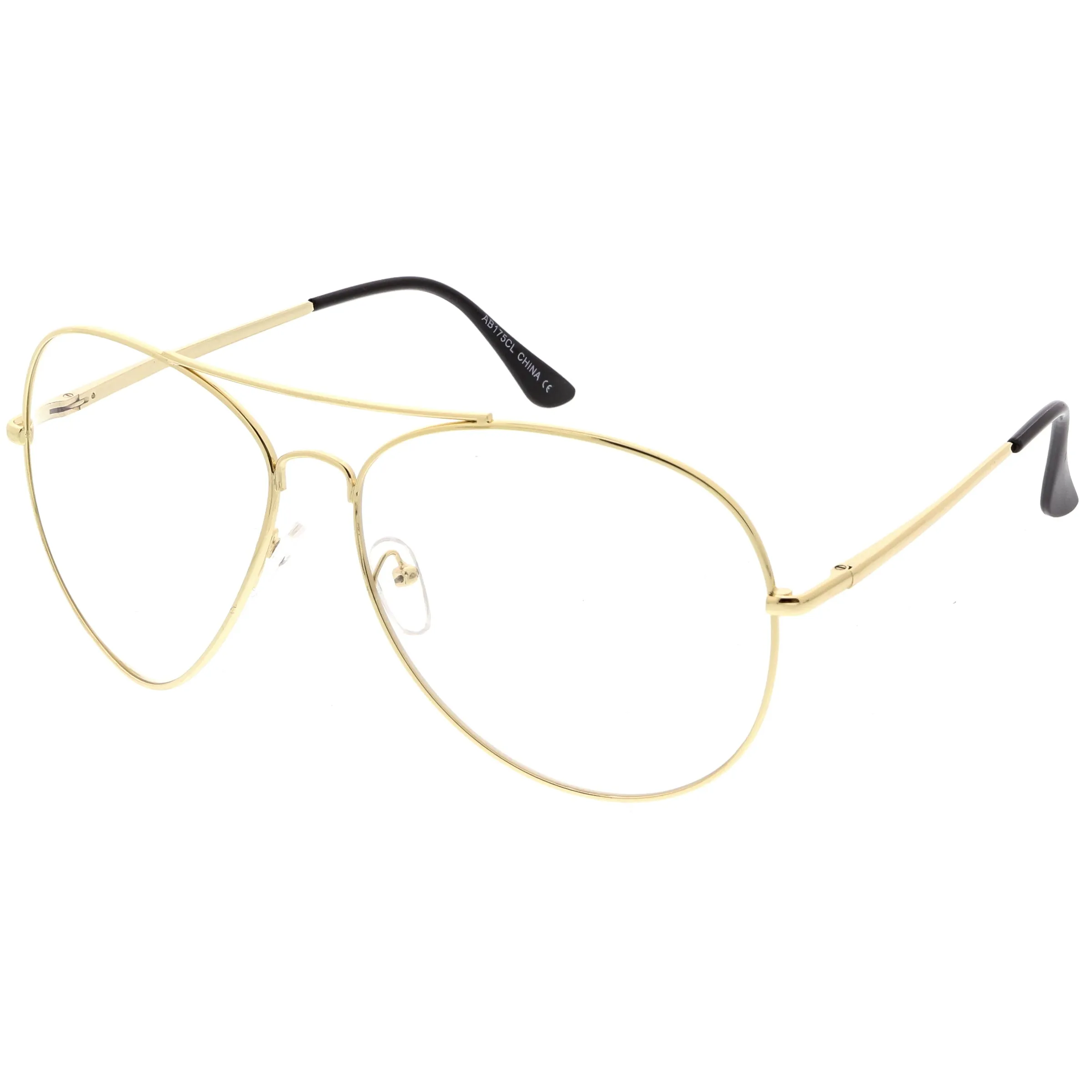 Retro Dapper Oversize Clear Lens Aviator Glasses 63mm C303 sold by ZeroUV product image thumbnail 2