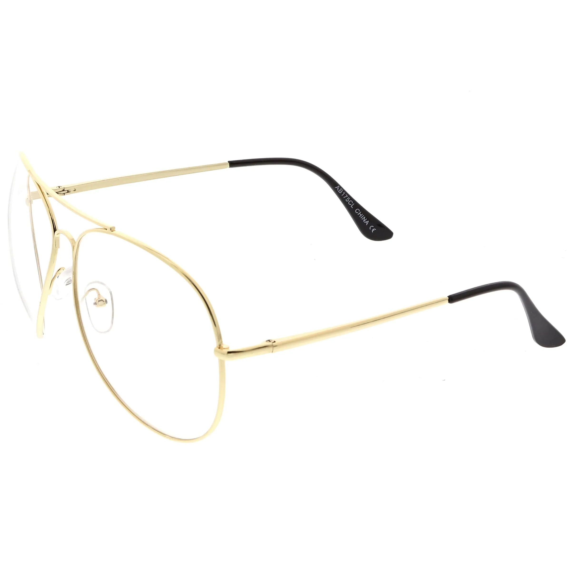 Retro Dapper Oversize Clear Lens Aviator Glasses 63mm C303 sold by ZeroUV product image thumbnail 3
