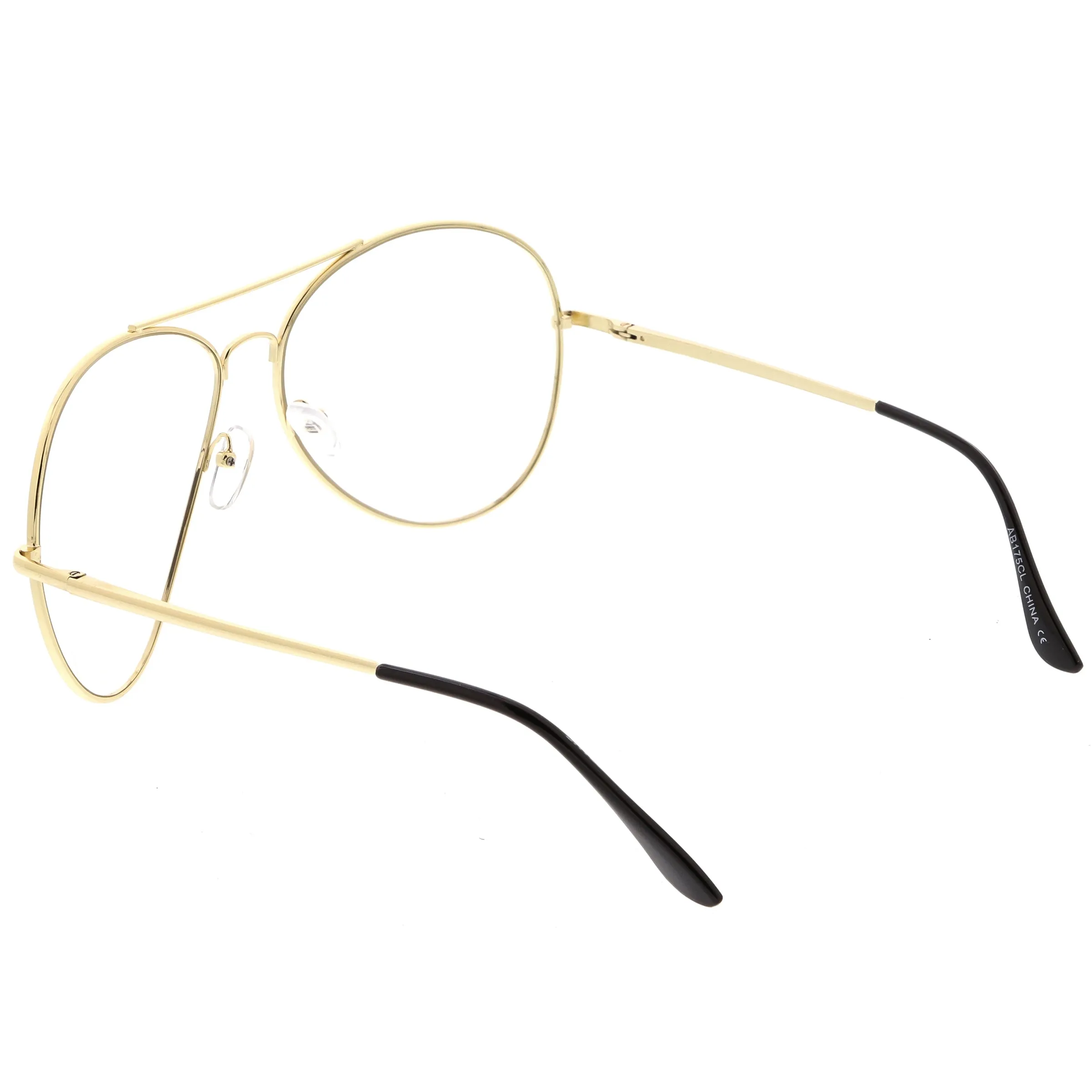 Retro Dapper Oversize Clear Lens Aviator Glasses 63mm C303 sold by ZeroUV product image thumbnail 4