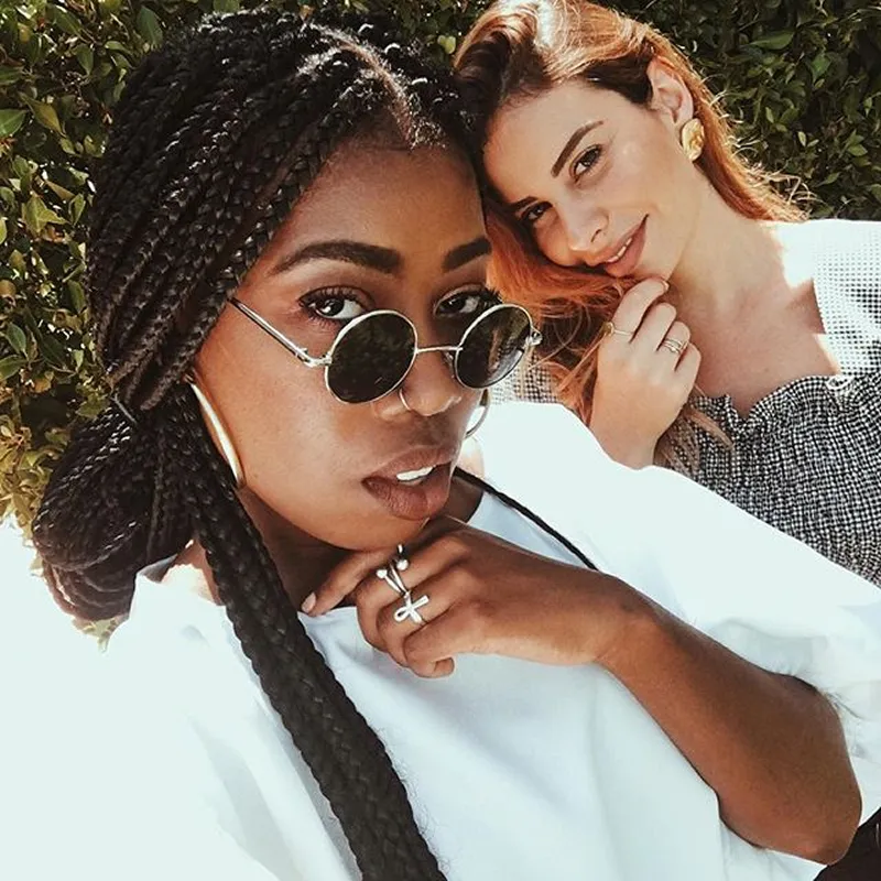 Classic Retro 90's Round Oval Flat Lens Metal Sunglasses C138 sold by ZeroUV product image thumbnail 3