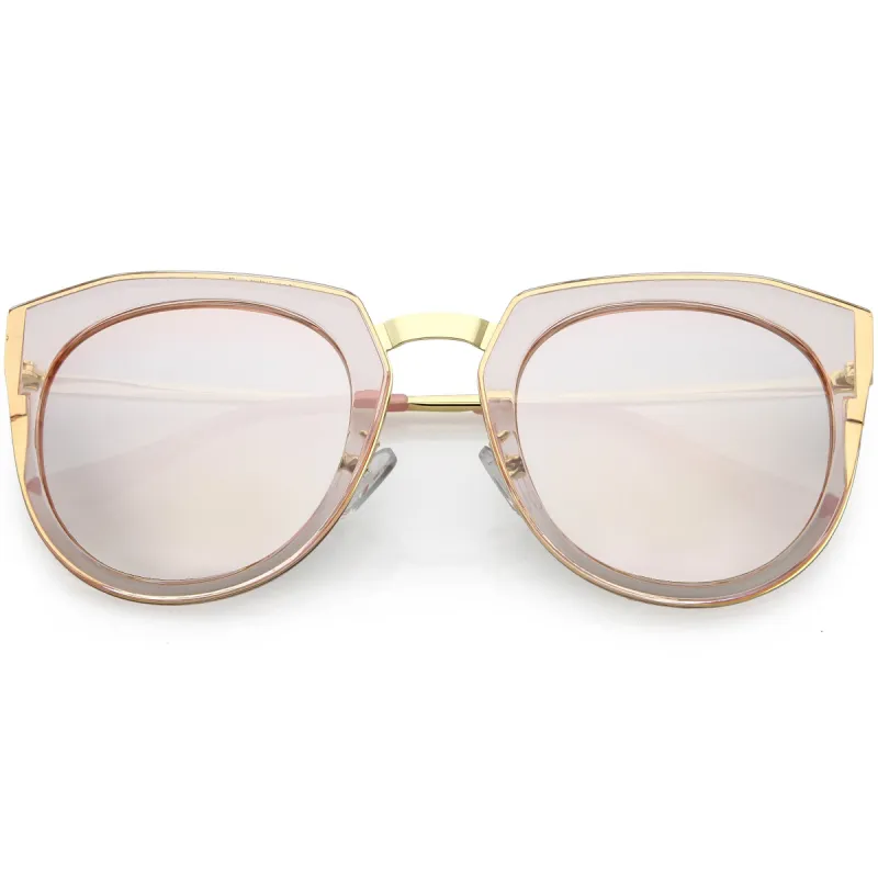 Women's Polarized Round Cat Eye Mirrored Lens Sunglasses C823 sold by ZeroUV