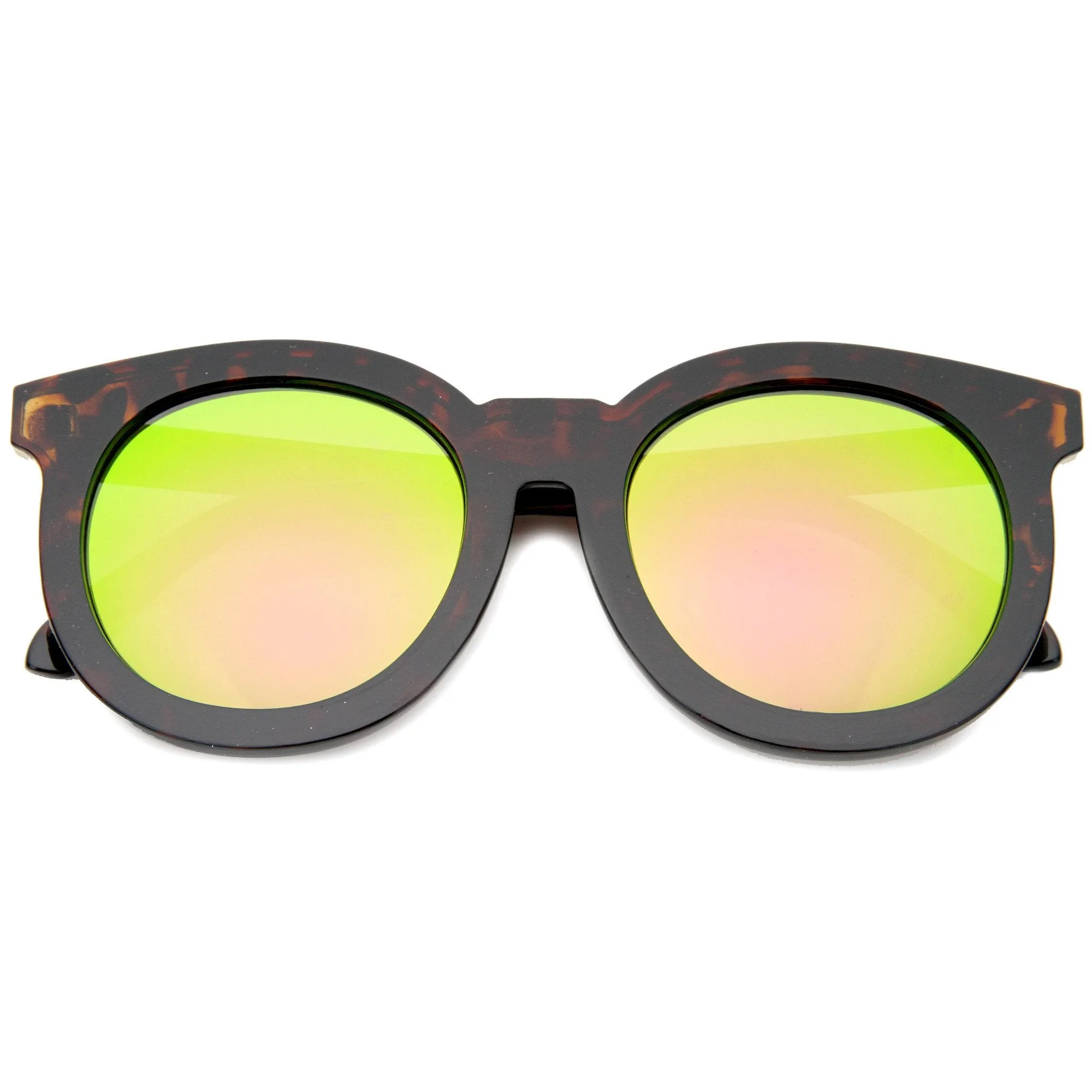 Women's Oversize Round Flat Lens Mirror Lens Sunglasses A137 sold by ZeroUV product image thumbnail 5