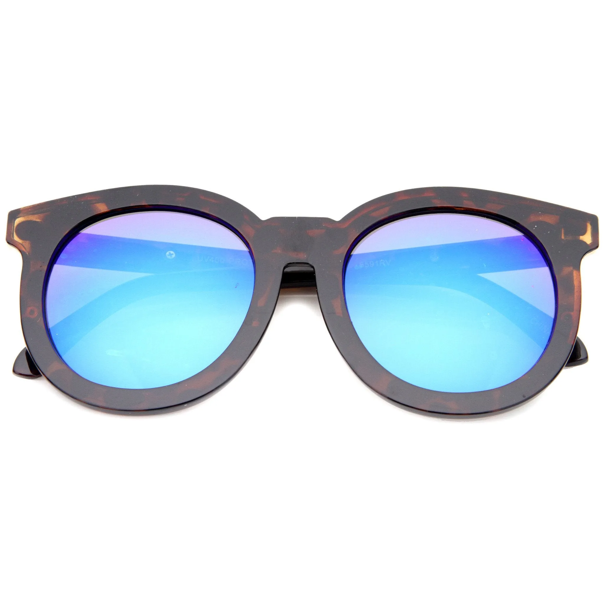 Women's Oversize Round Flat Lens Mirror Lens Sunglasses A137 sold by ZeroUV product image thumbnail 3