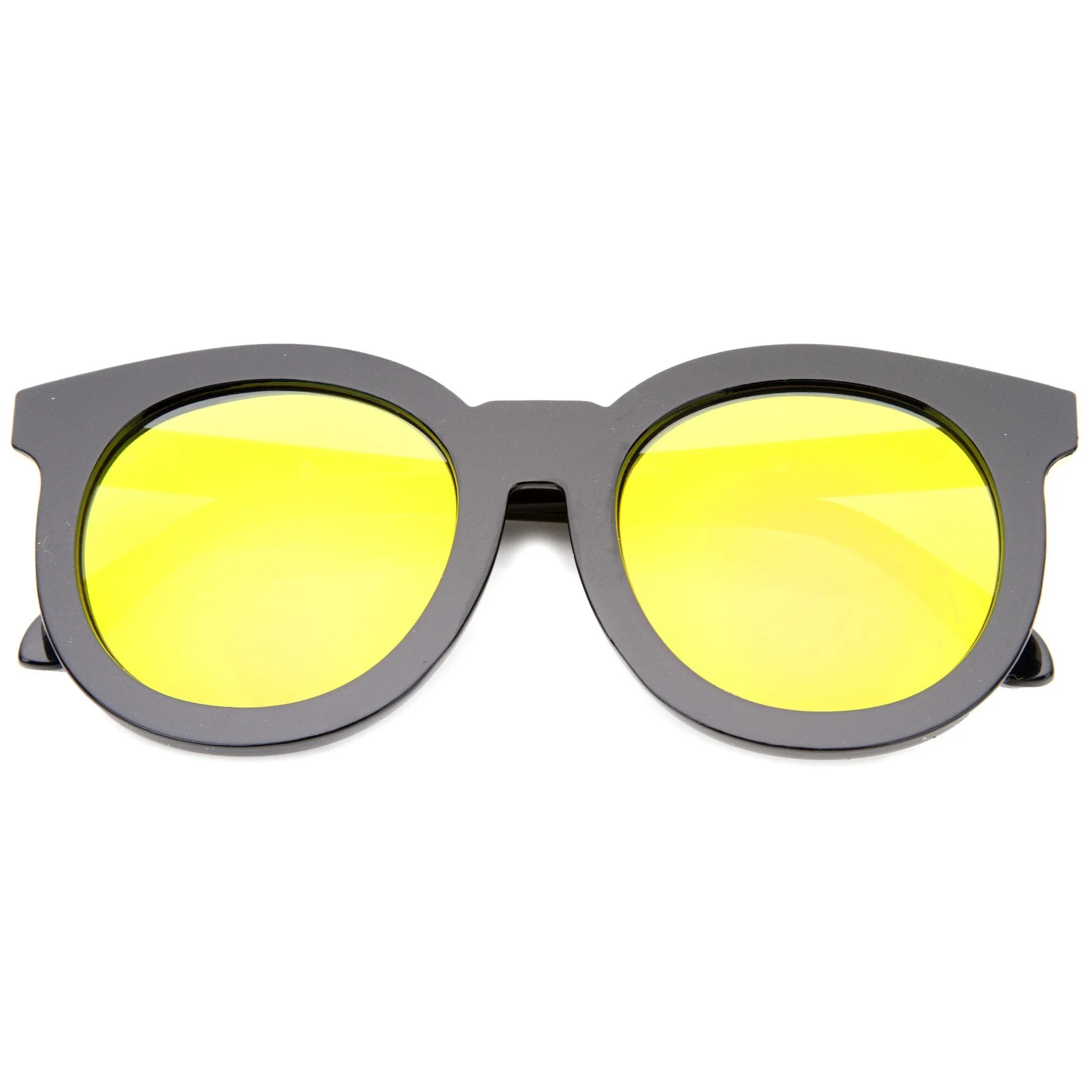 Women's Oversize Round Flat Lens Mirror Lens Sunglasses A137 sold by ZeroUV product image thumbnail 4