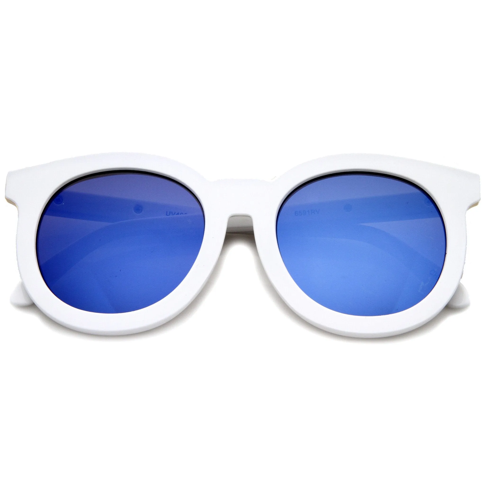 Women's Oversize Round Flat Lens Mirror Lens Sunglasses A137 sold by ZeroUV