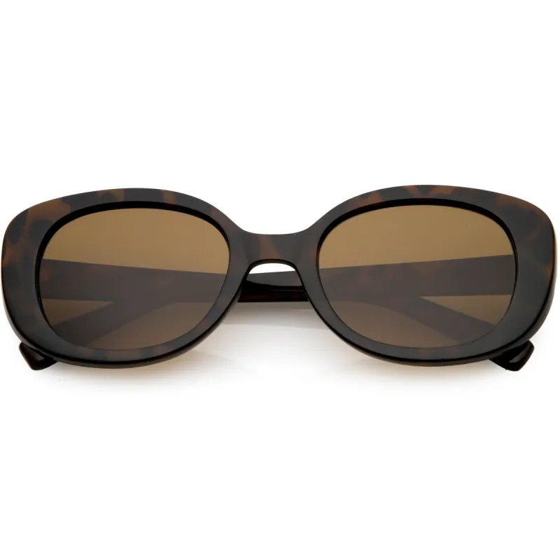 Retro Polarized Lens Wide Arms Oval Sunglasses C926 sold by ZeroUV