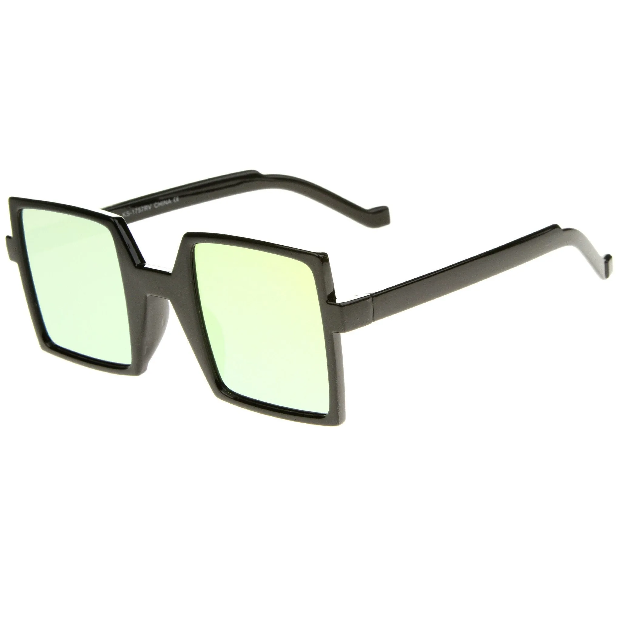 1950's Retro TV Block Flash Mirror Lens Square Sunglasses A290 sold by ZeroUV product image thumbnail 3