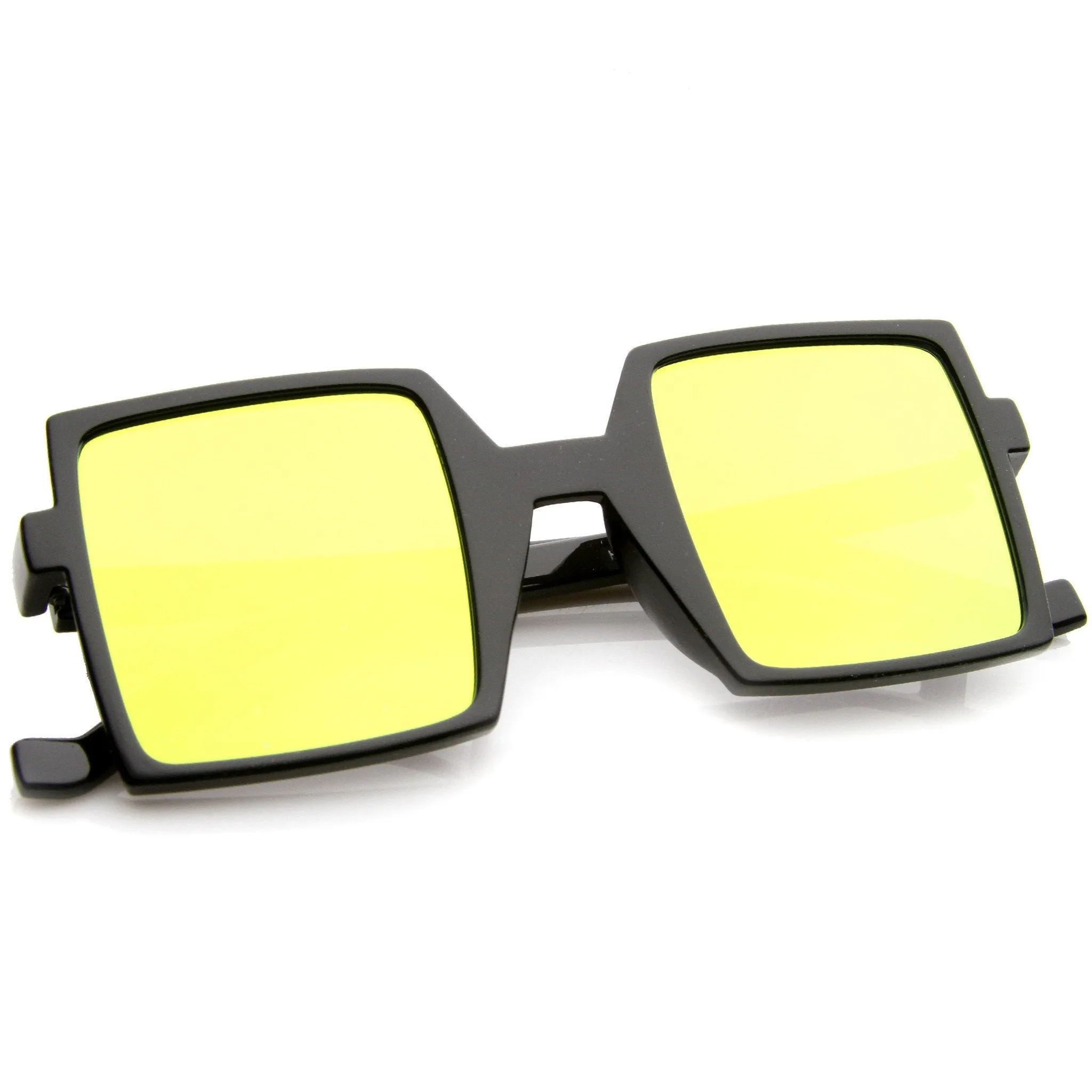 1950's Retro TV Block Flash Mirror Lens Square Sunglasses A290 sold by ZeroUV product image thumbnail 4