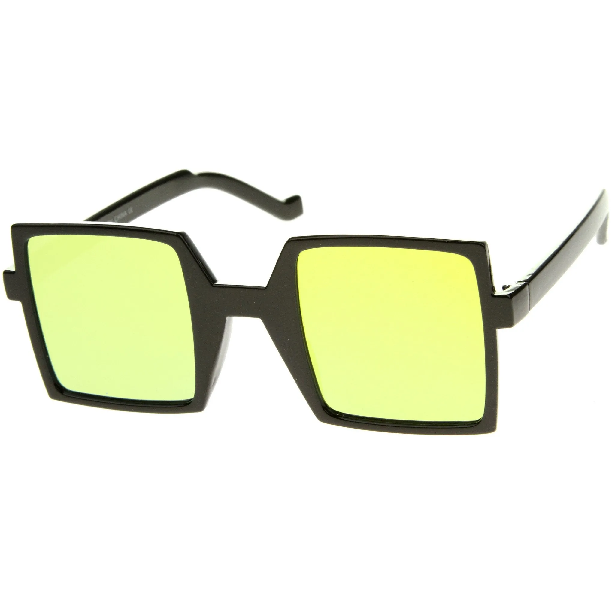1950's Retro TV Block Flash Mirror Lens Square Sunglasses A290 sold by ZeroUV product image thumbnail 2