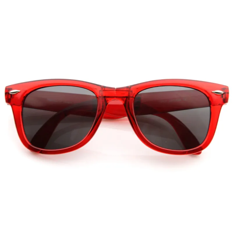 Translucent Colorful Folding Pocket Horned Rim Sunglasses 8612 sold by ZeroUV