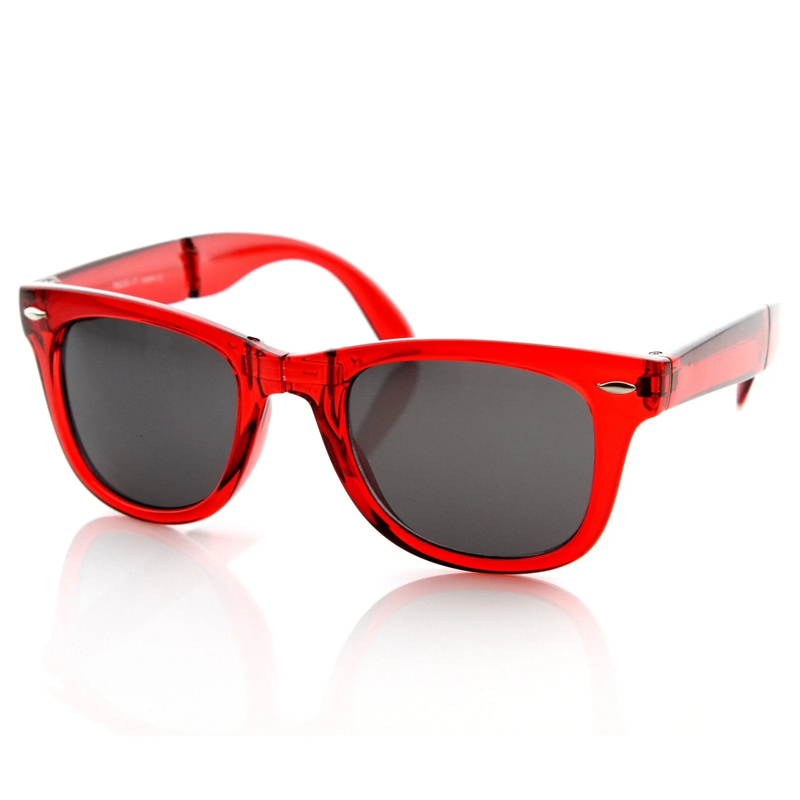 Translucent Colorful Folding Pocket Horned Rim Sunglasses 8612 sold by ZeroUV product image thumbnail 2