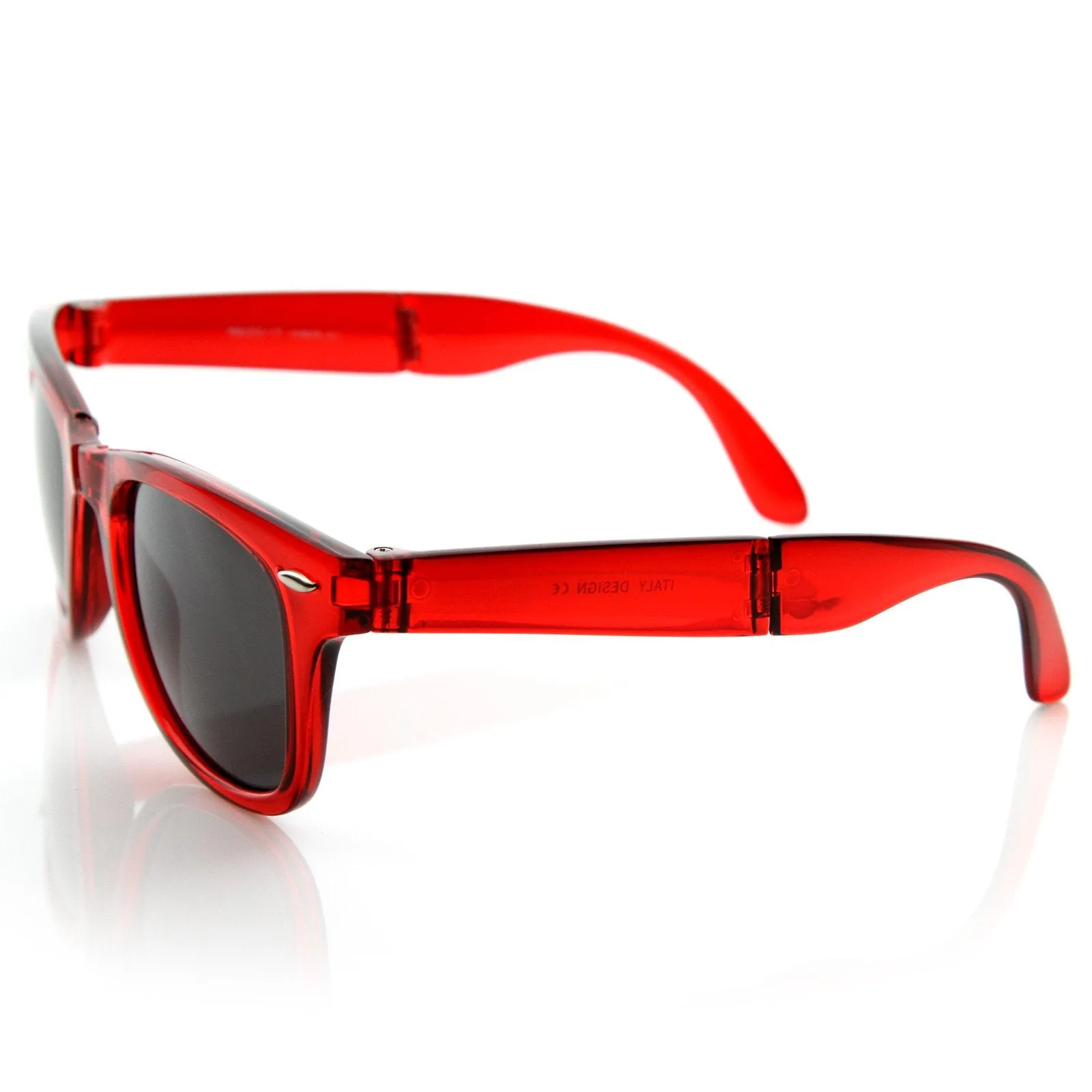 Translucent Colorful Folding Pocket Horned Rim Sunglasses 8612 sold by ZeroUV product image thumbnail 3