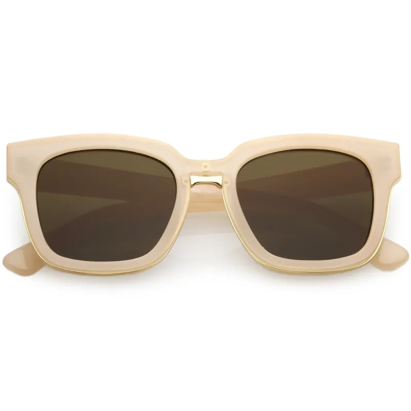 Indie Dapper Fashion Horned Rim Flat Lens Sunglasses A647 sold by ZeroUV