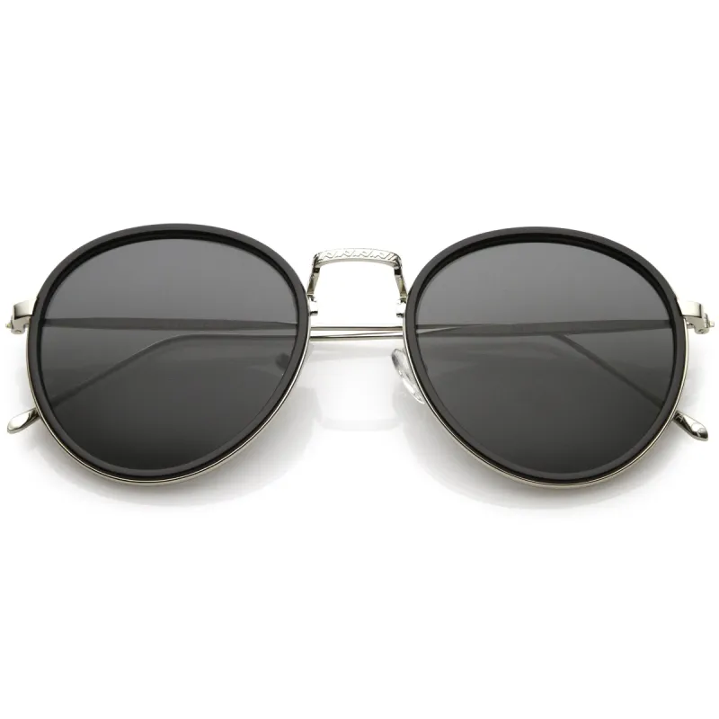 European Modern Indie Dapper Round Aviator Sunglasses C316 made by ZeroUV