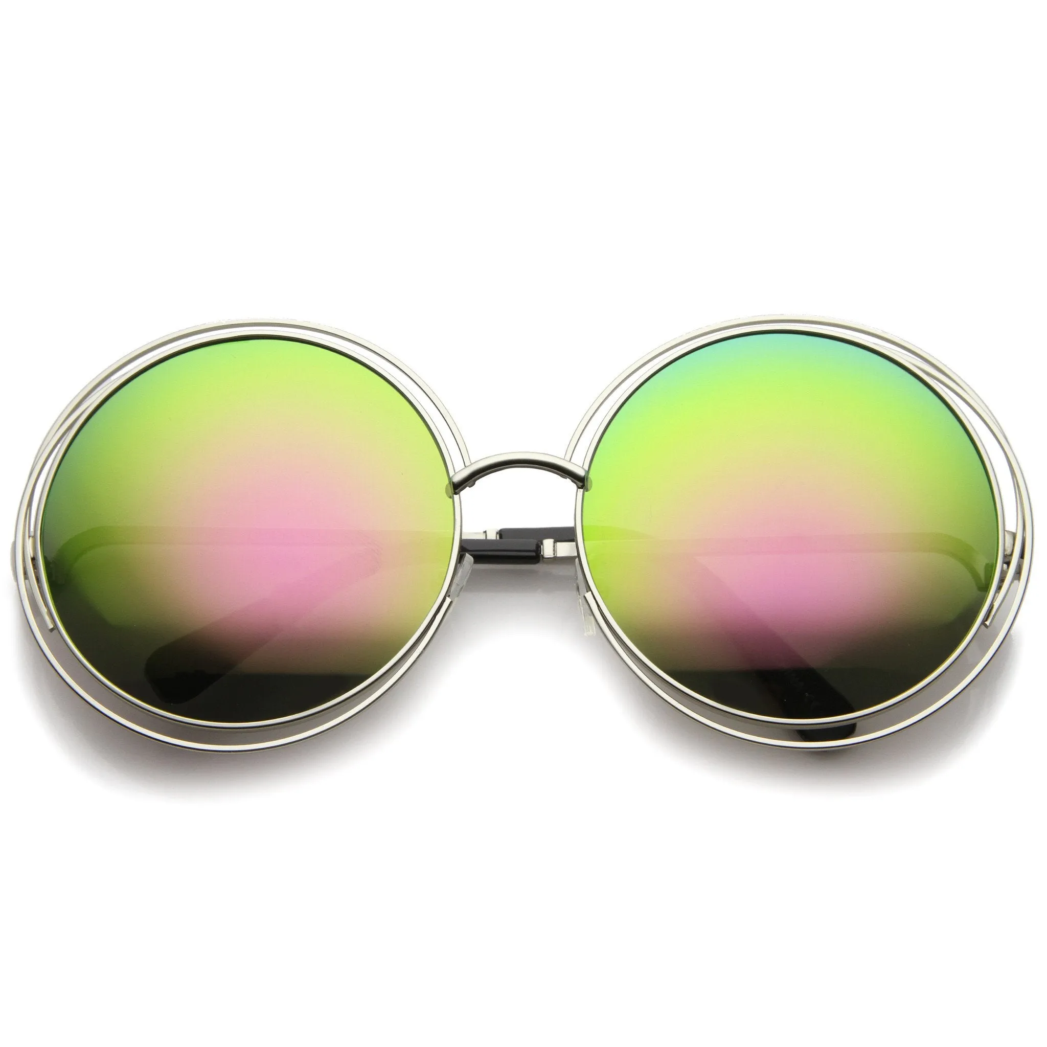 Women's Retro Oversize Color Burned Mirror Lens Sunglasses A172 sold by ZeroUV