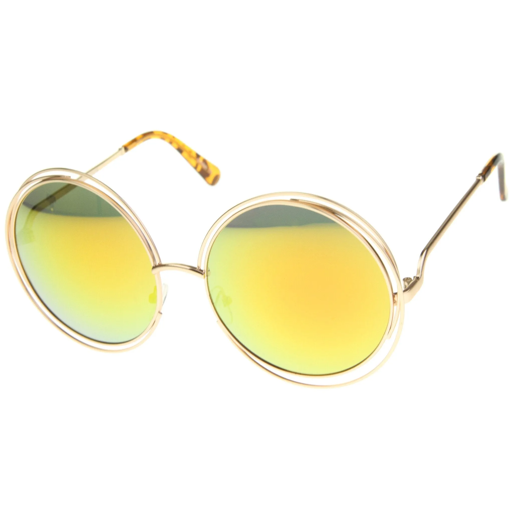 Women's Retro Oversize Color Burned Mirror Lens Sunglasses A172 sold by ZeroUV product image thumbnail 5