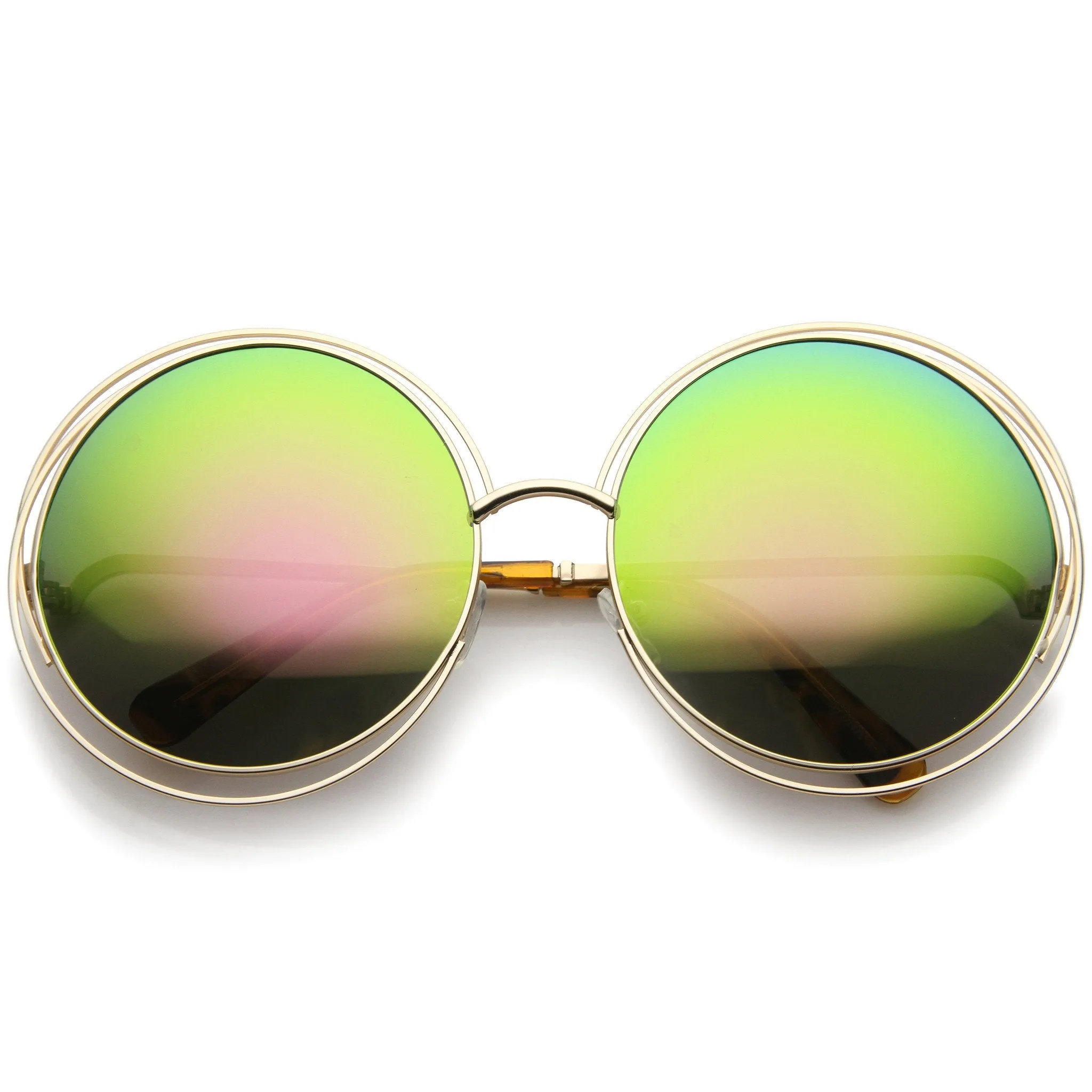 Women's Retro Oversize Color Burned Mirror Lens Sunglasses A172 sold by ZeroUV product image thumbnail 3