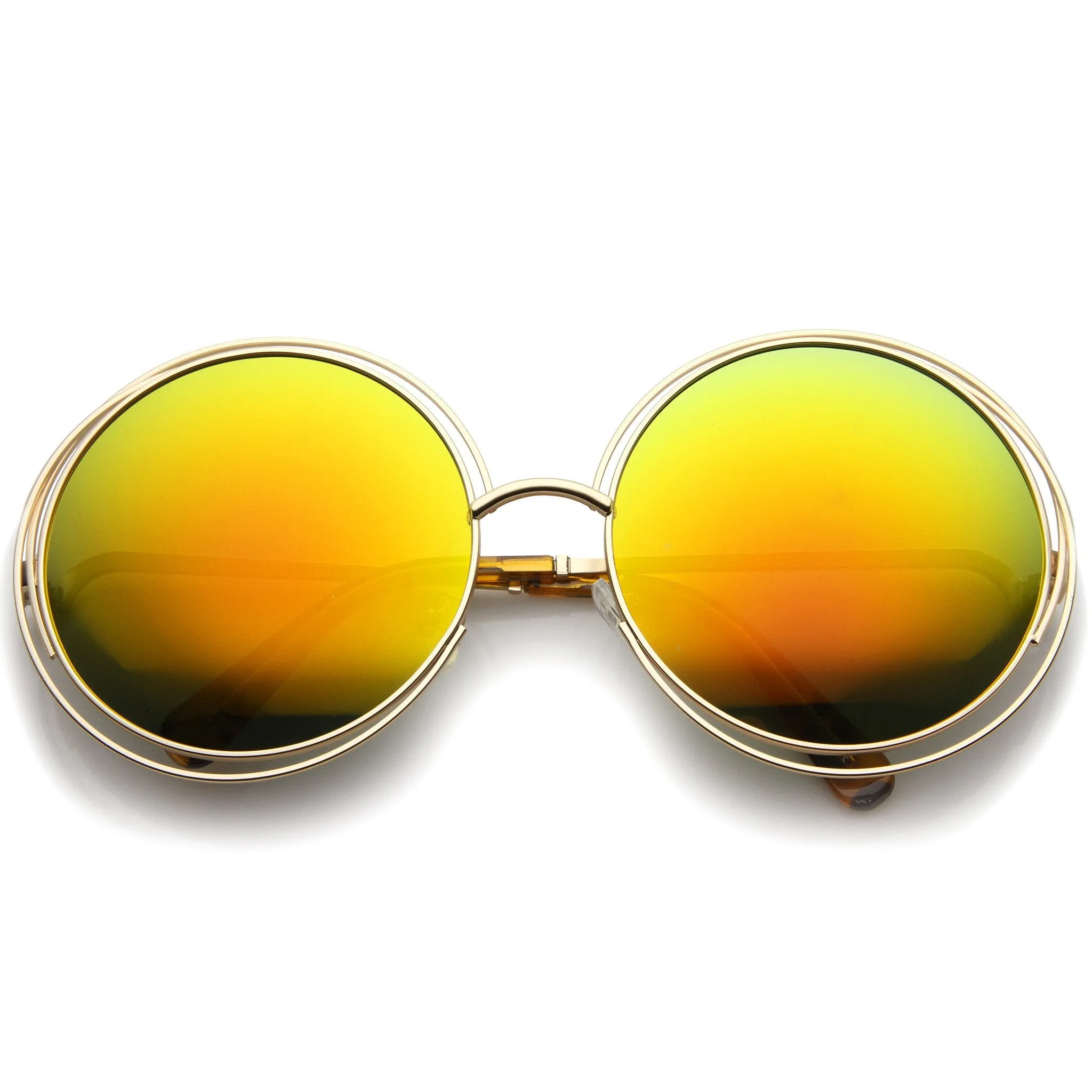 Women's Retro Oversize Color Burned Mirror Lens Sunglasses A172 sold by ZeroUV product image thumbnail 4