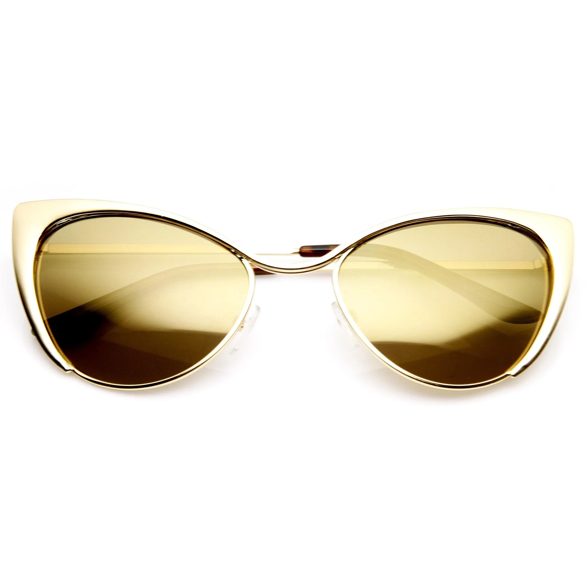 Women's Metal Cat Eye Flash Color Lens Sunglasses 9437 sold by ZeroUV product image thumbnail 2
