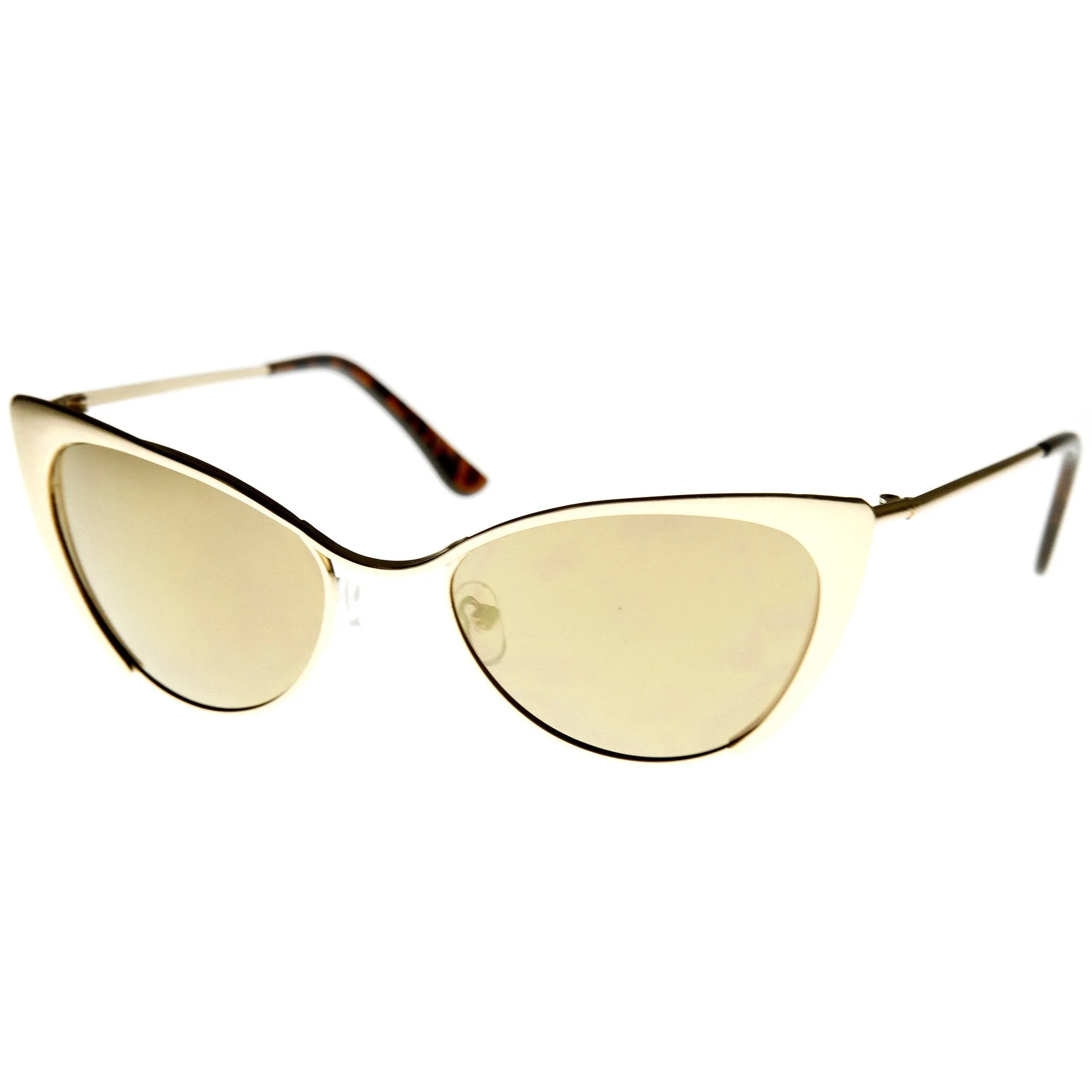 Women's Metal Cat Eye Flash Color Lens Sunglasses 9437 sold by ZeroUV product image thumbnail 3