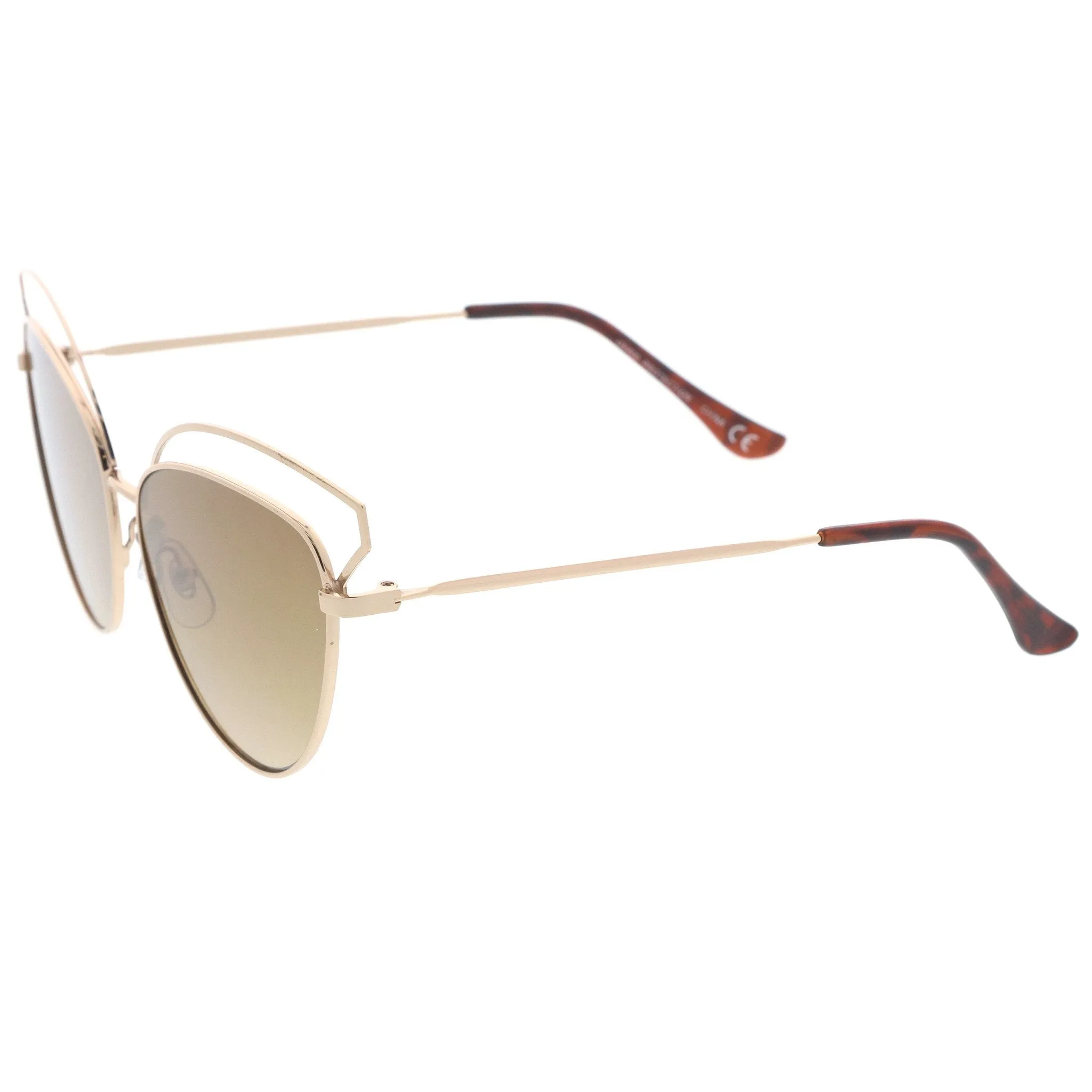 Women's Laser Cut Mirrored Flat Lens Cat Eye Sunglasses A761 sold by ZeroUV product image thumbnail 3