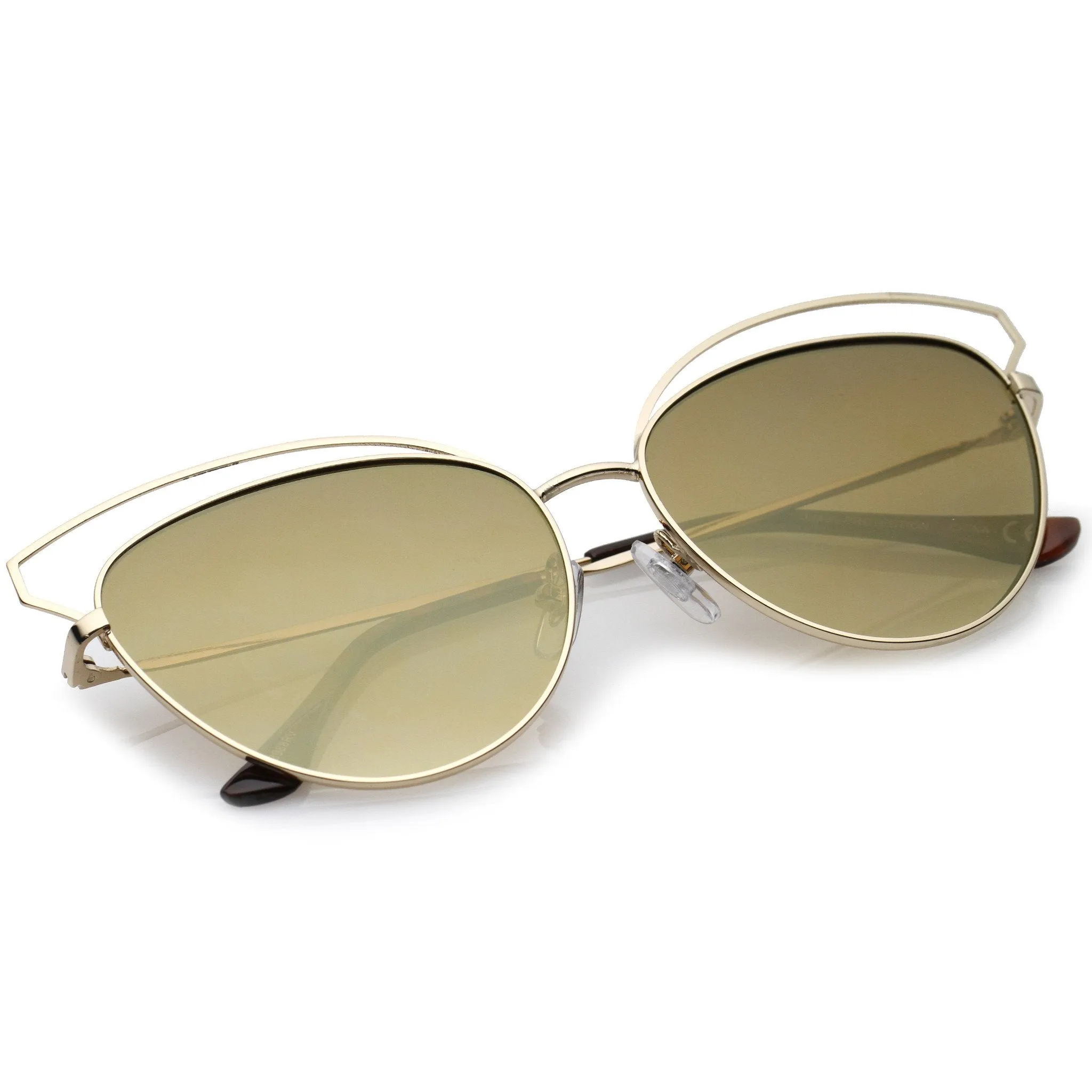 Women's Laser Cut Mirrored Flat Lens Cat Eye Sunglasses A761 sold by ZeroUV product image thumbnail 4