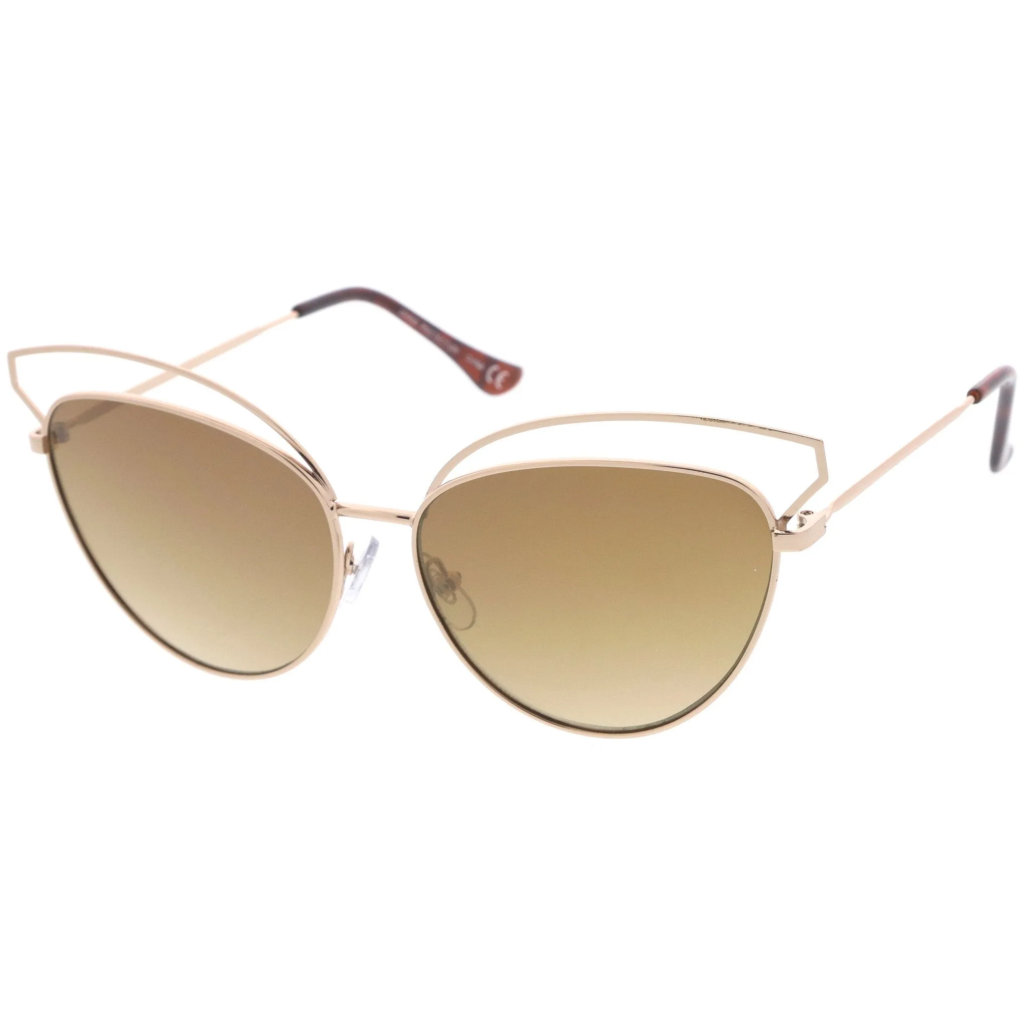 Women's Laser Cut Mirrored Flat Lens Cat Eye Sunglasses A761 sold by ZeroUV product image thumbnail 2