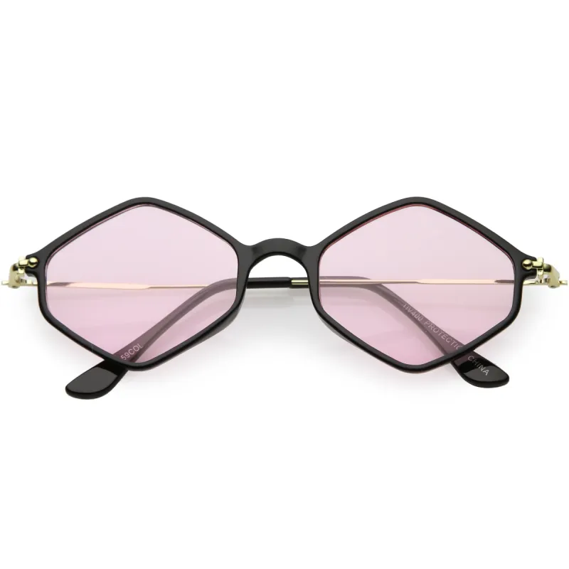 Retro Color Tone Hexagon Diamond Shape Sunglasses C740 sold by ZeroUV