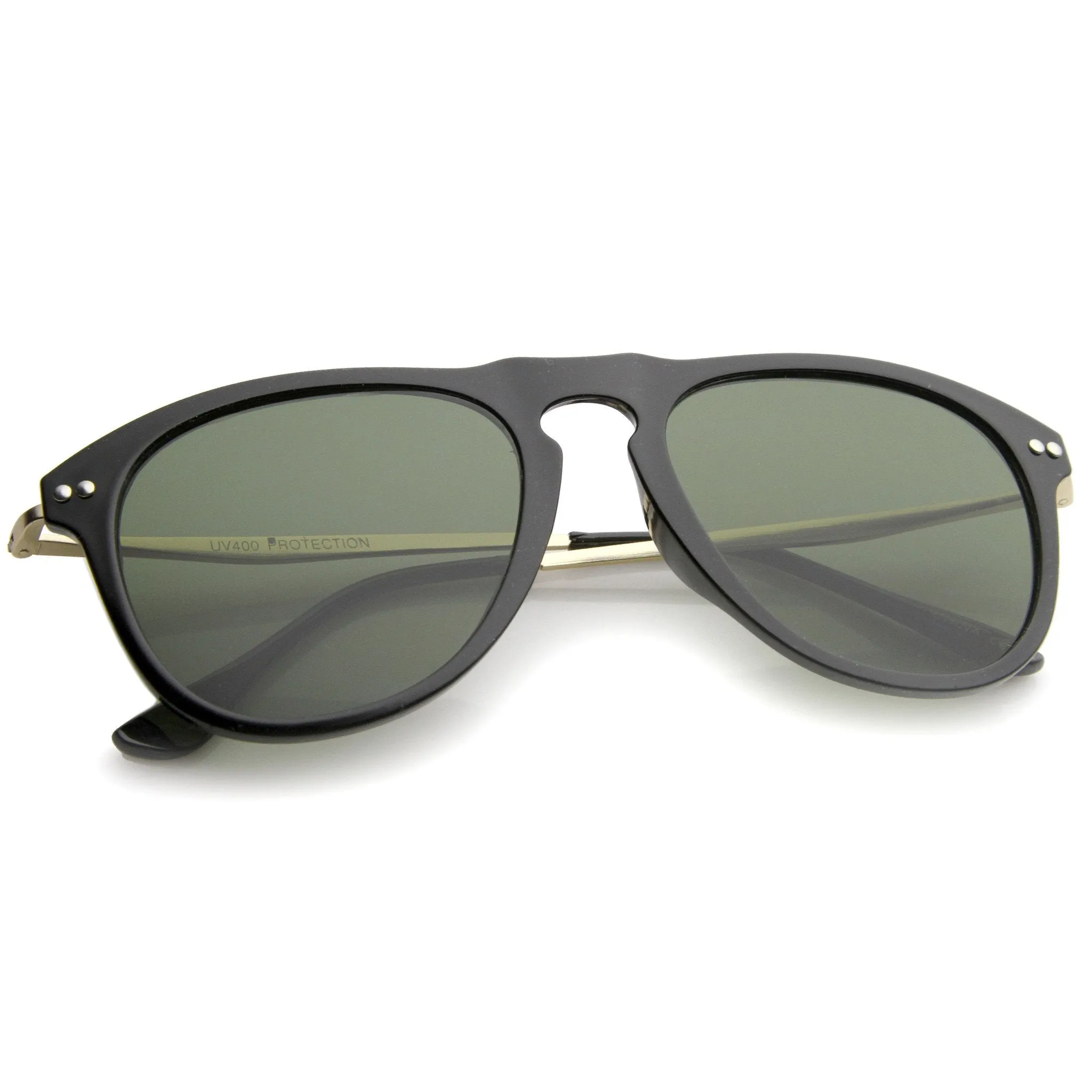 Men's Indie Dapper Euro Horned Rim Aviator Sunglasses A490 sold by ZeroUV product image thumbnail 4