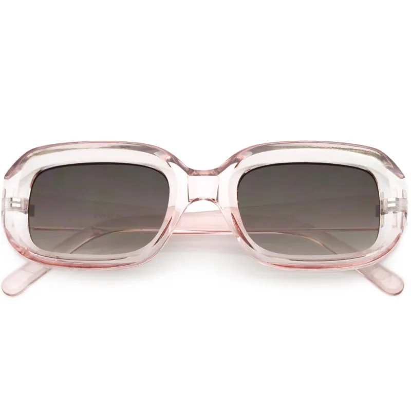 Artistic Retro Modern Deep Rectangle Block Flat Lens Sunglasses C673 sold by ZeroUV