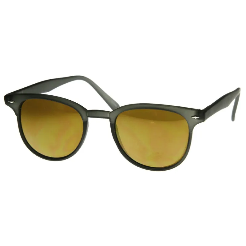 Retro P3 Horned Rim Frame Mirrored Lens Sunglasses 8829 sold by ZeroUV