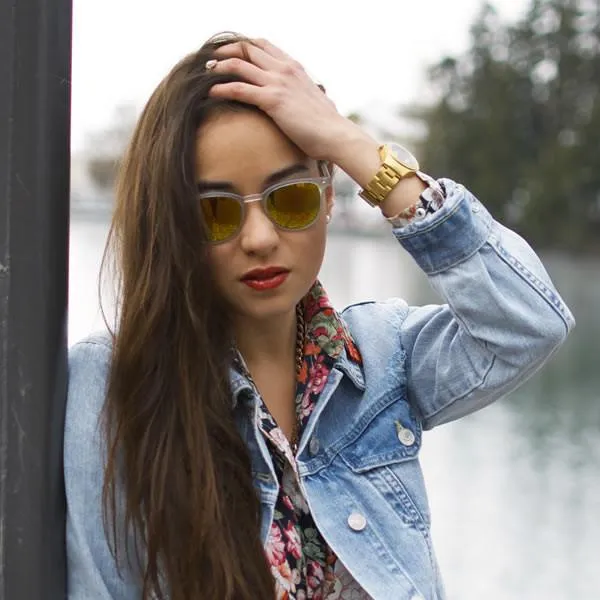 Retro P3 Horned Rim Frame Mirrored Lens Sunglasses 8829 sold by ZeroUV product image thumbnail 4